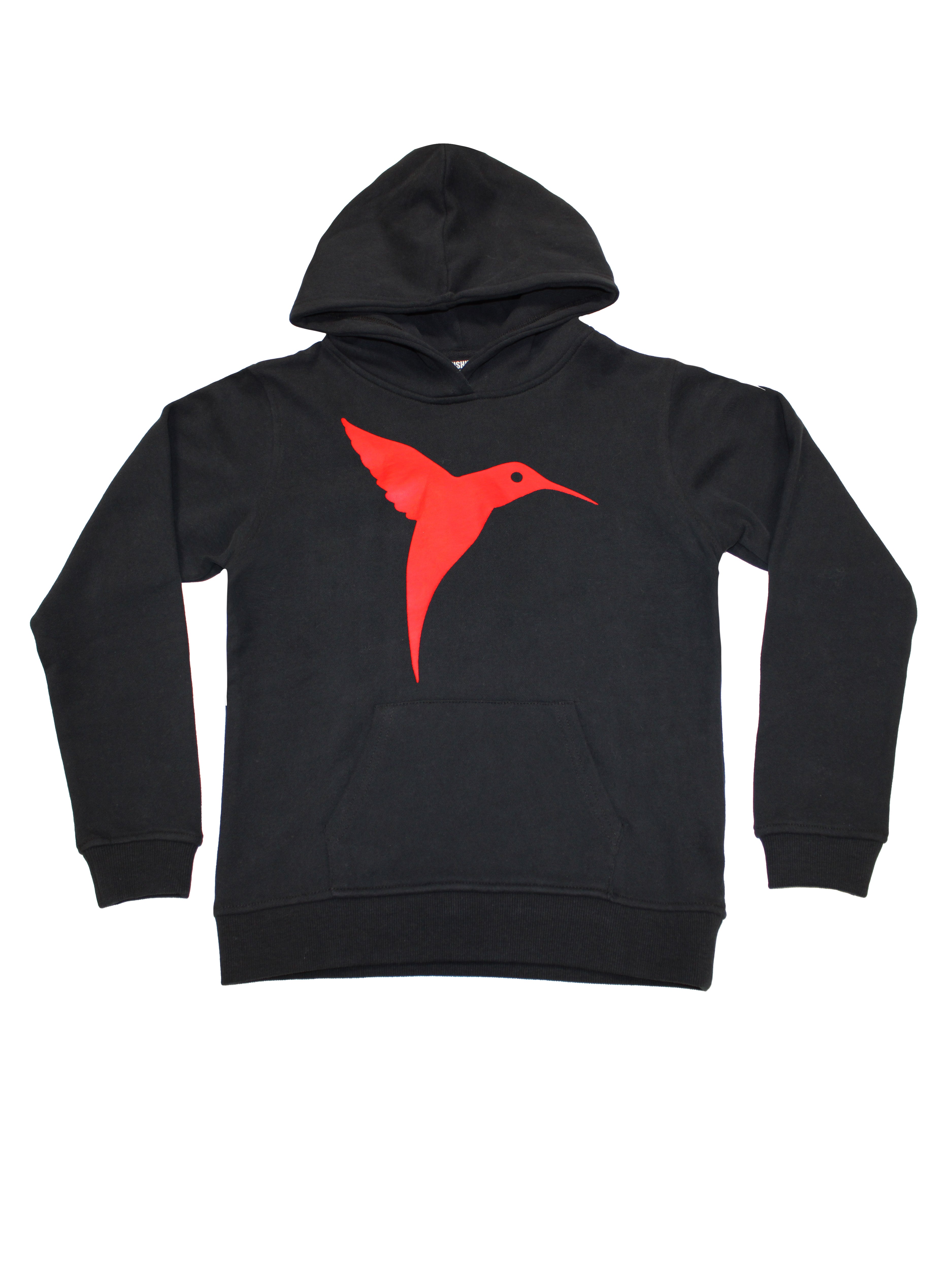 Hooded sweatshirt with long sleeves. Contrasting combined print detail on the front and back. Kangaroo pocket on the front. Rib finishes.