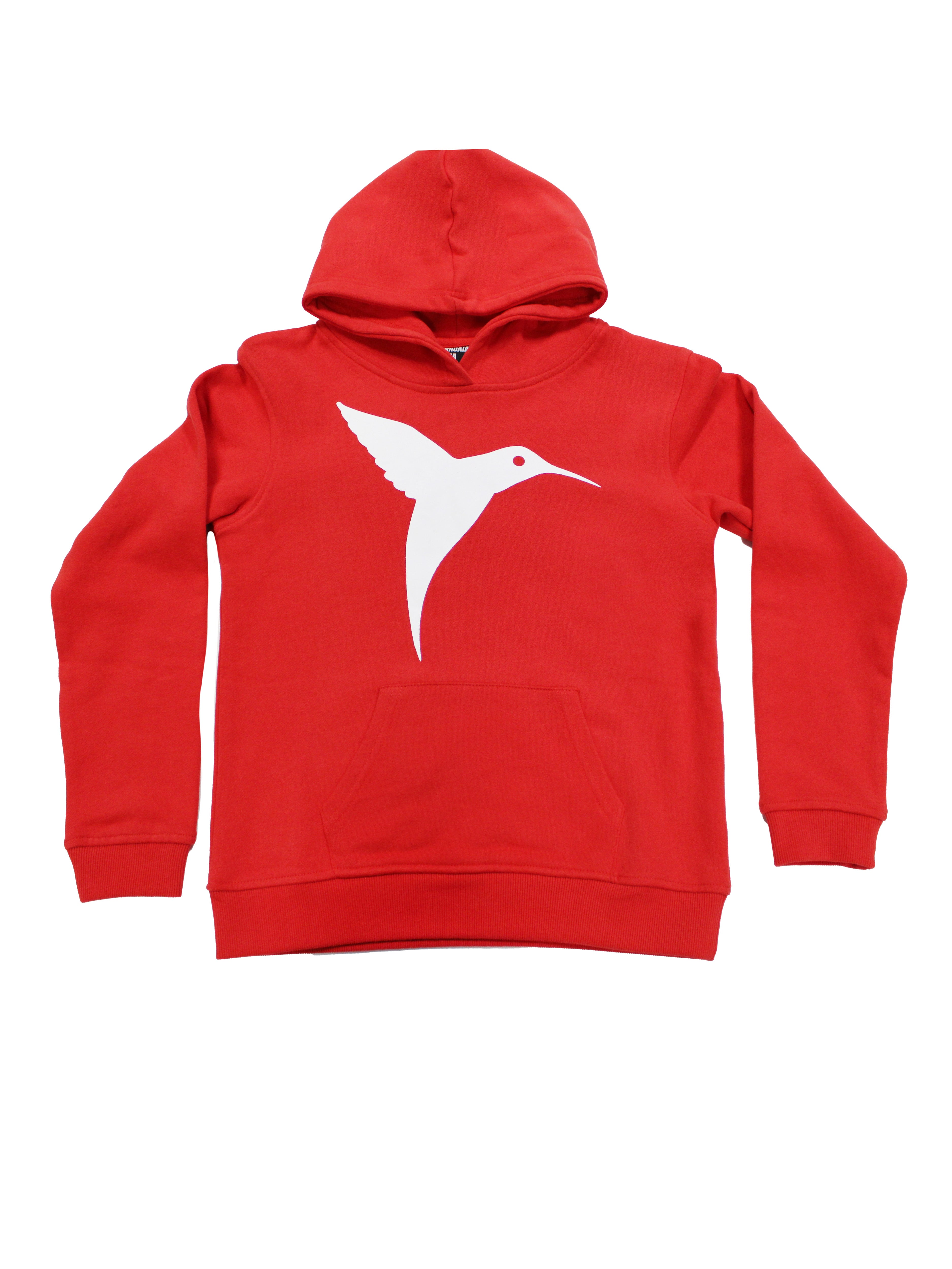 Hooded sweatshirt with long sleeves. Contrasting combined print detail on the front and back. Kangaroo pocket on the front. Rib finishes.