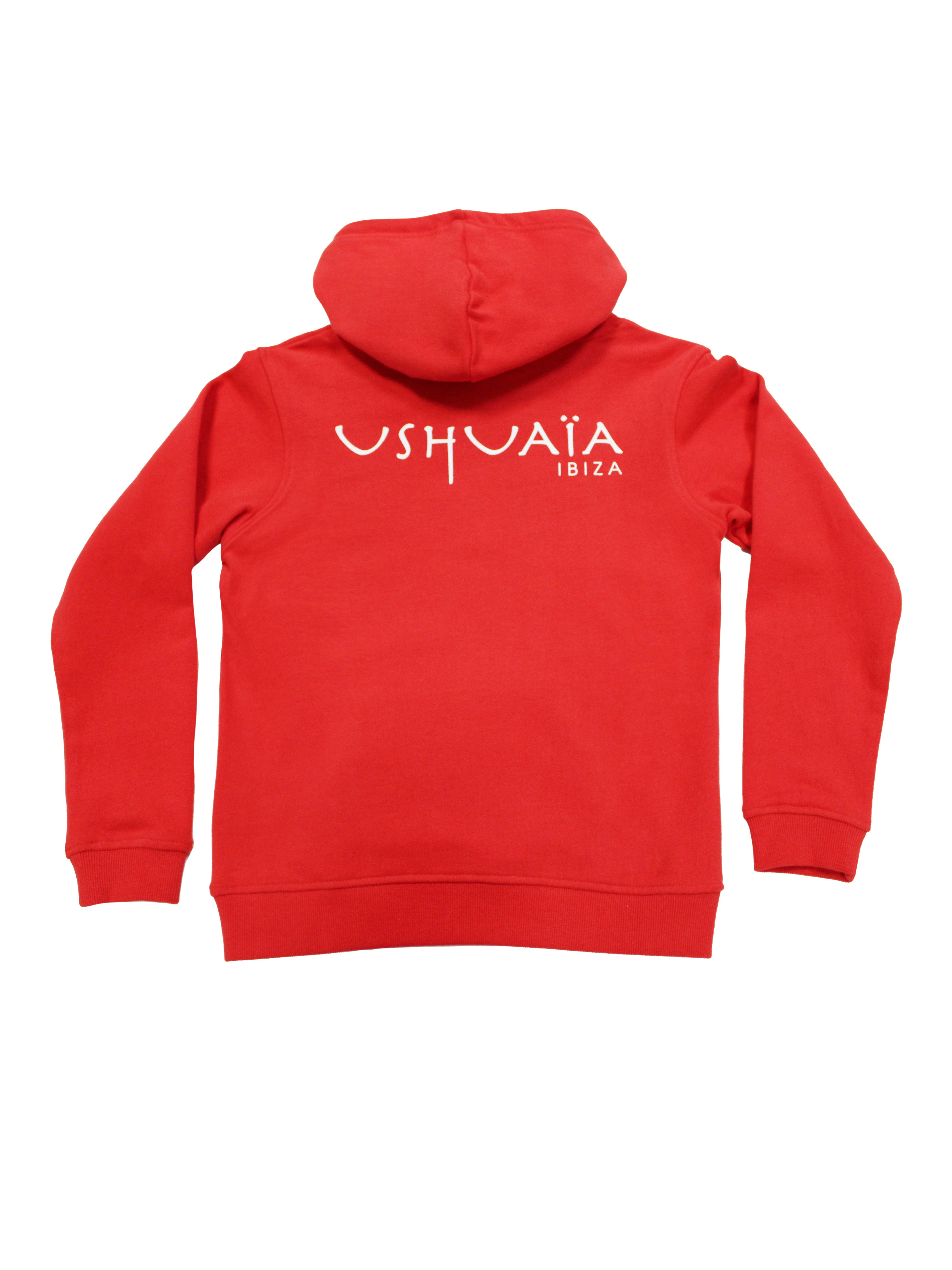 Hooded sweatshirt with long sleeves. Contrasting combined print detail on the front and back. Kangaroo pocket on the front. Rib finishes.