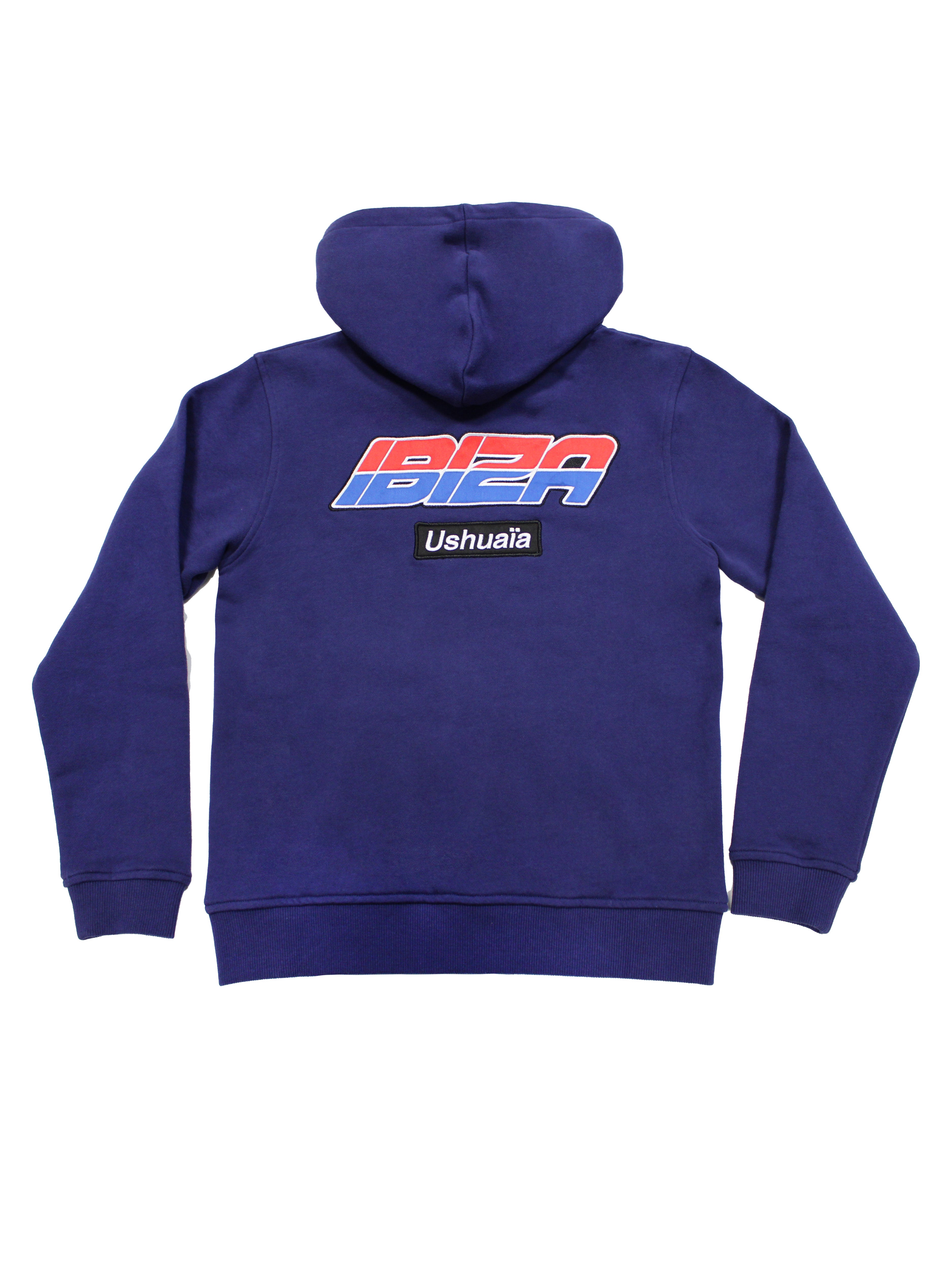 Zip-up hoodie. Print detail on the front and contrasting application on the front and back. Rib finishes.