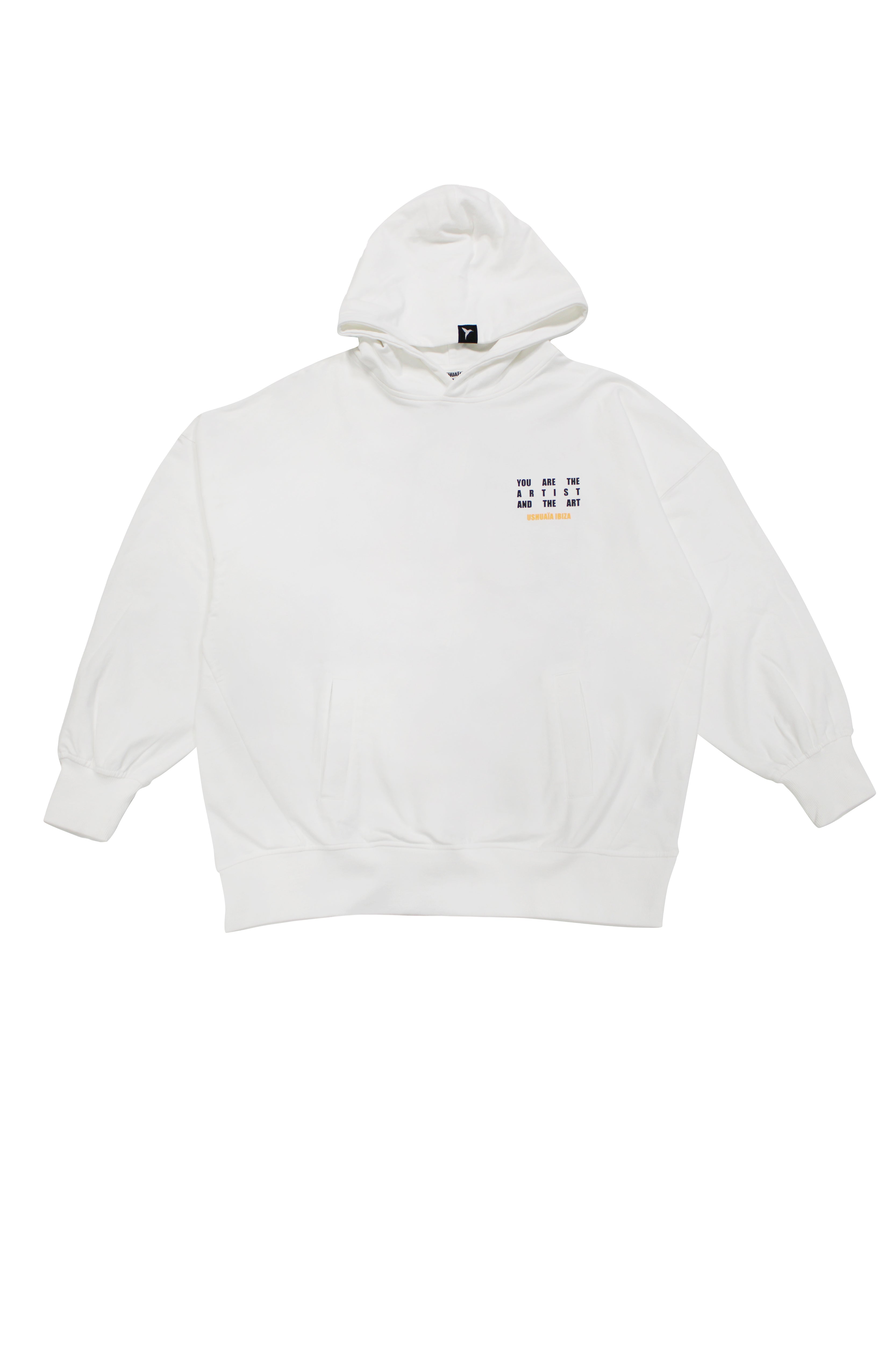 Oversized hoodie with bold graphic print for a trendy Ibiza streetwear look. Cozy & stylish for cool summer nights. Shop now!