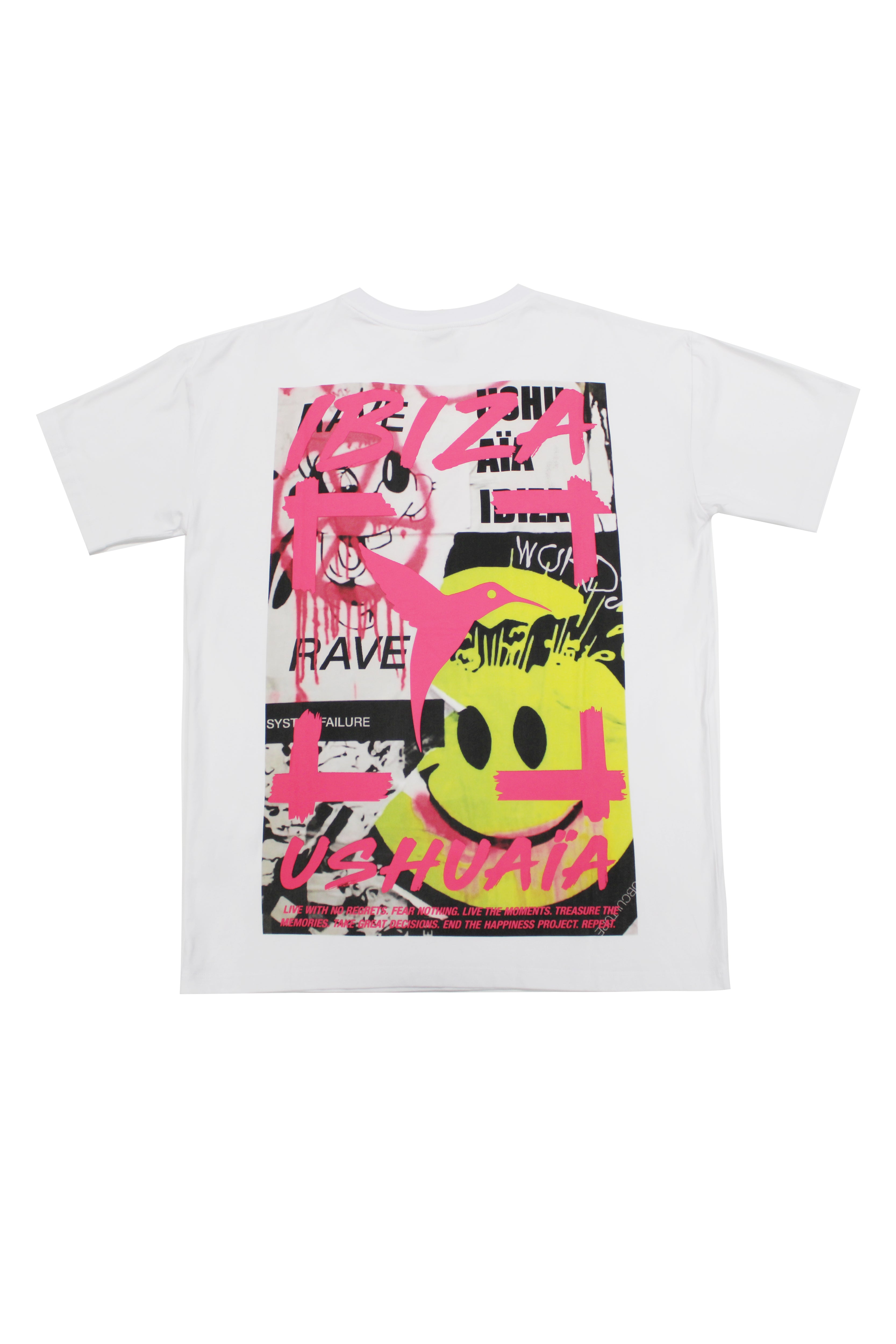 Oversized T-shirt with bold graphic print for a vibrant Ibiza look. Perfect for summer festivals & streetwear vibes. Shop now!