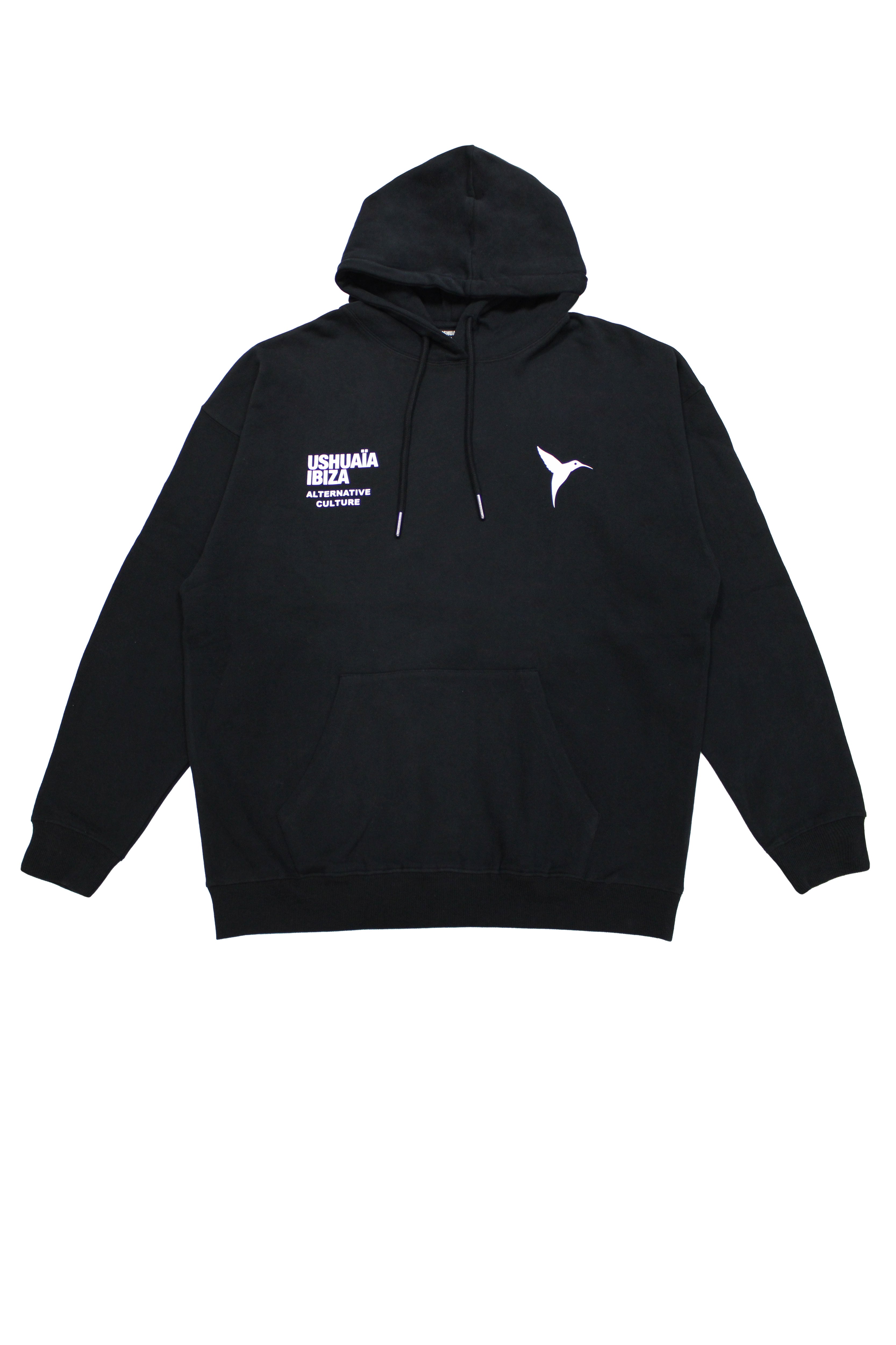 Oversized sweatshirt with adjustable hood with drawstring and washed long sleeves with peach effect. Contrast combined print detail on the front. Kangaroo pocket on the front. Ribbed finishes.