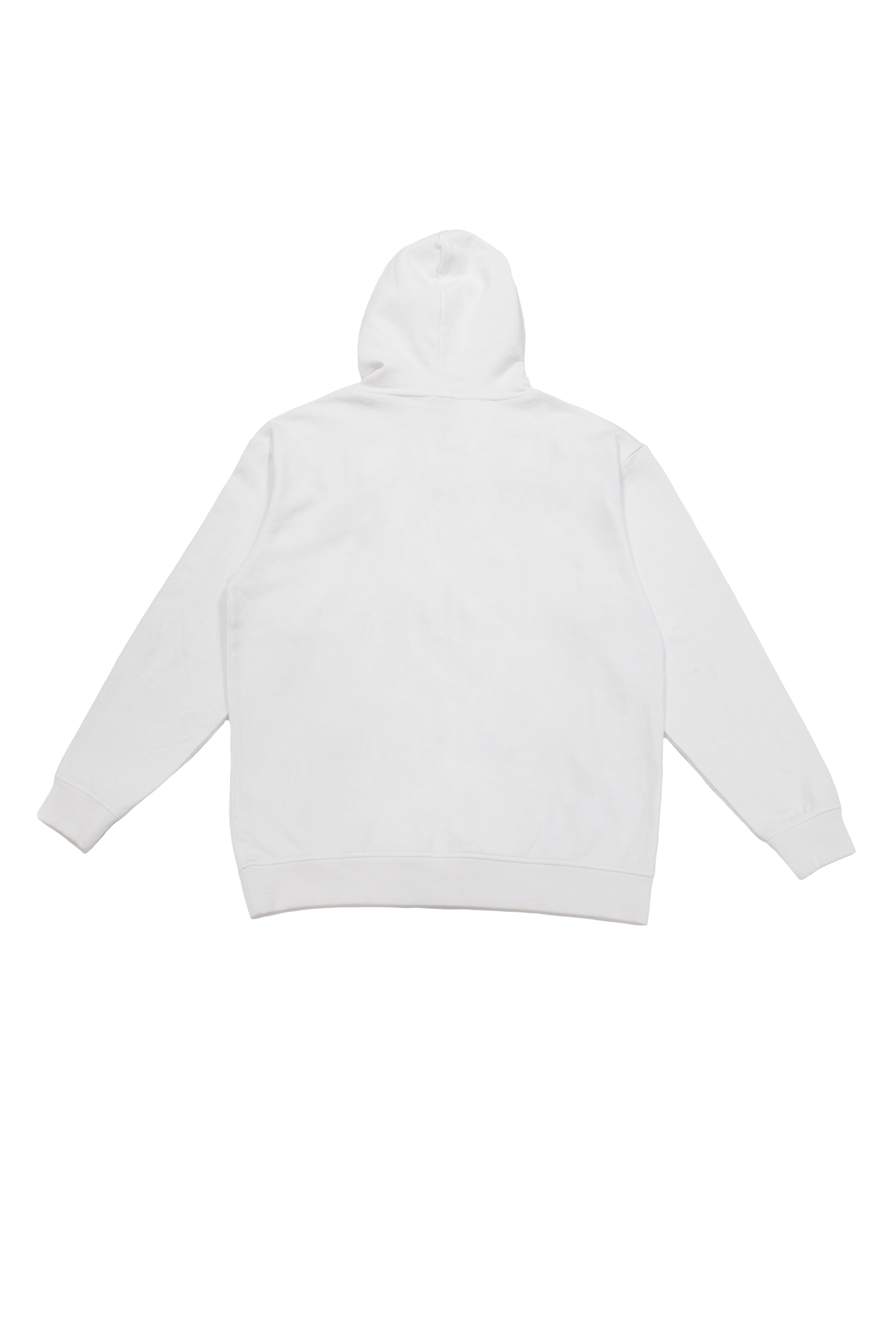Oversized sweatshirt with adjustable hood with drawstring and washed long sleeves with peach effect. Contrast combined print detail on the front. Kangaroo pocket on the front. Ribbed finishes.