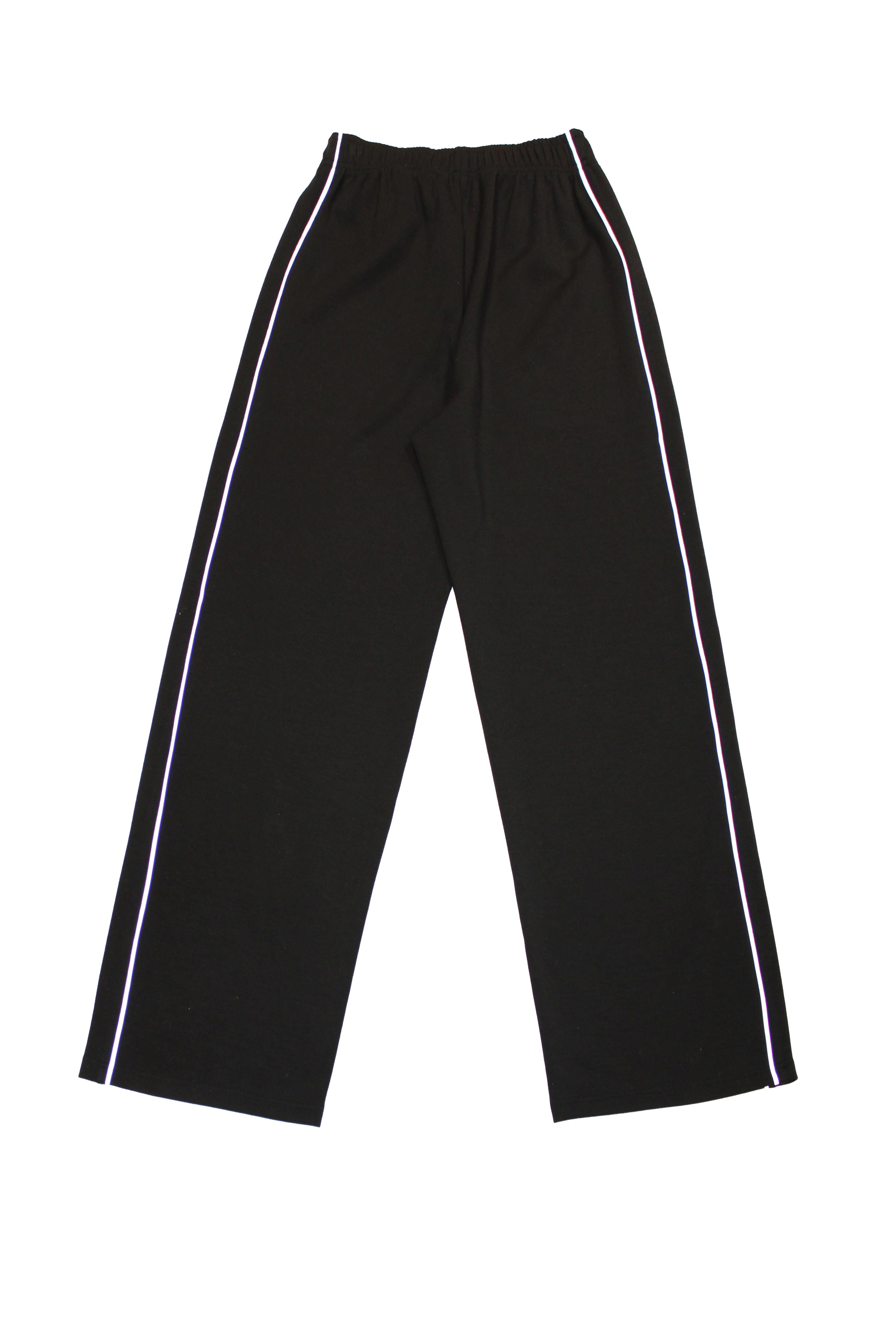 Wide-leg trousers with elastic waistband. Features side print detail and reflective piping.