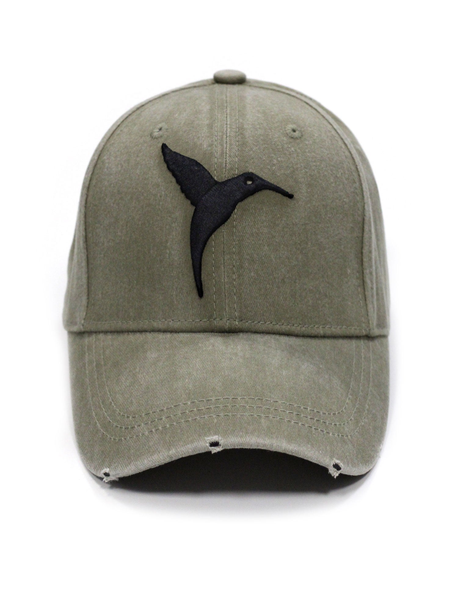Khaki Ushuaïa Ibiza cap with black hummingbird detail
