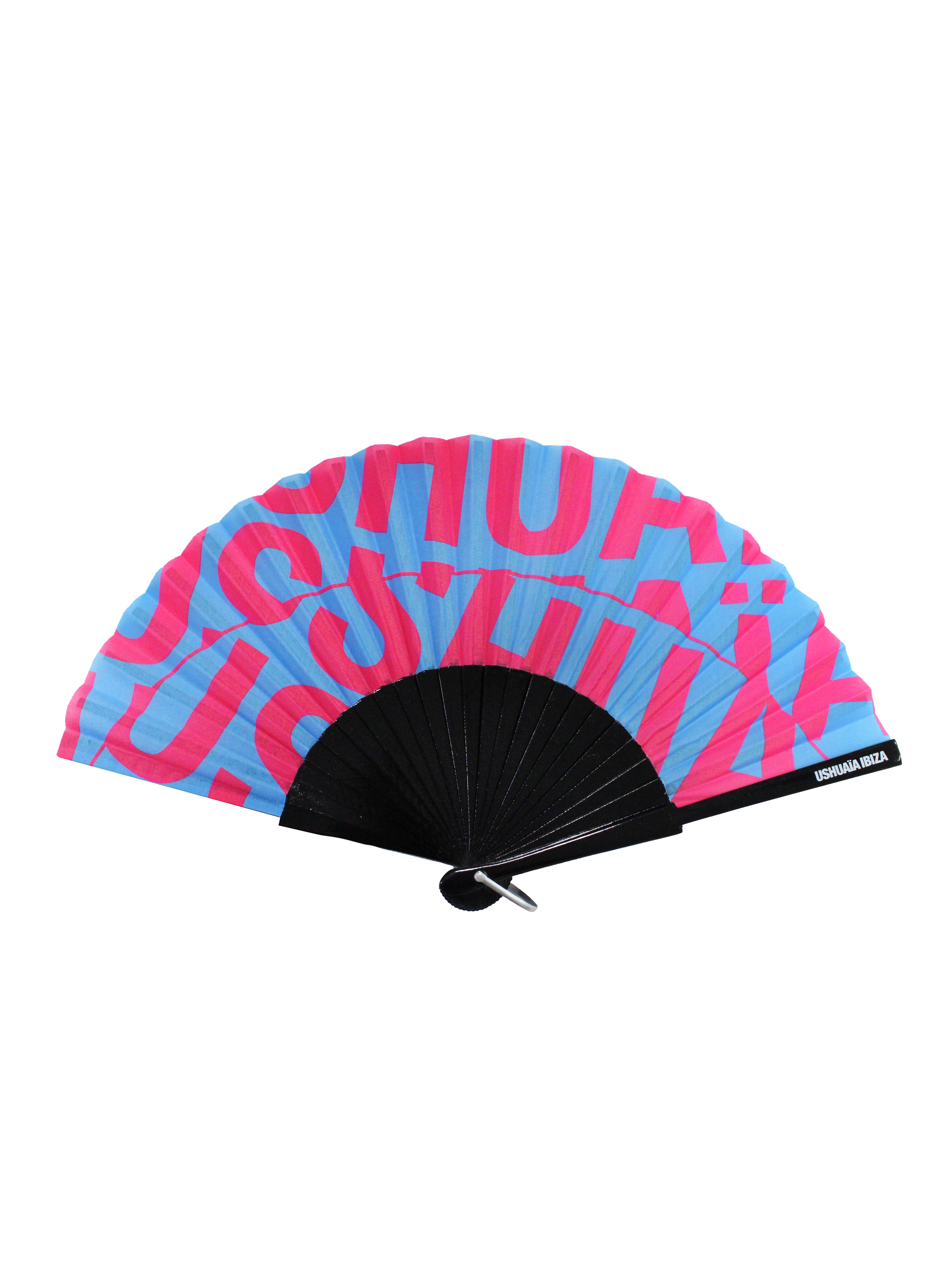 Official Ushuaïa Ibiza XL fan.
COMPOSITION:
Polyester fabric with full-color sublimation print
Black-painted wooden ribs with central metal rivet
Extra-large format, perfect for parties, festivals, and events
Eye-catching blue and pink design with oversized "USHUAÏA IBIZA" typography