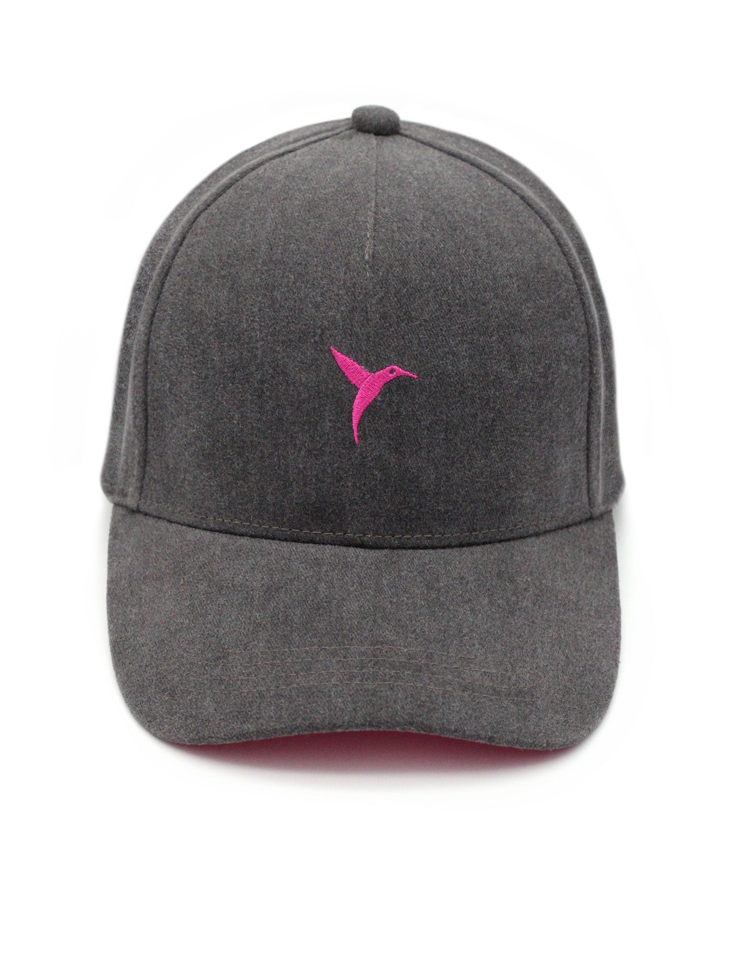 Black Ushuaïa Ibiza cap with pink embroidered hummingbird logo