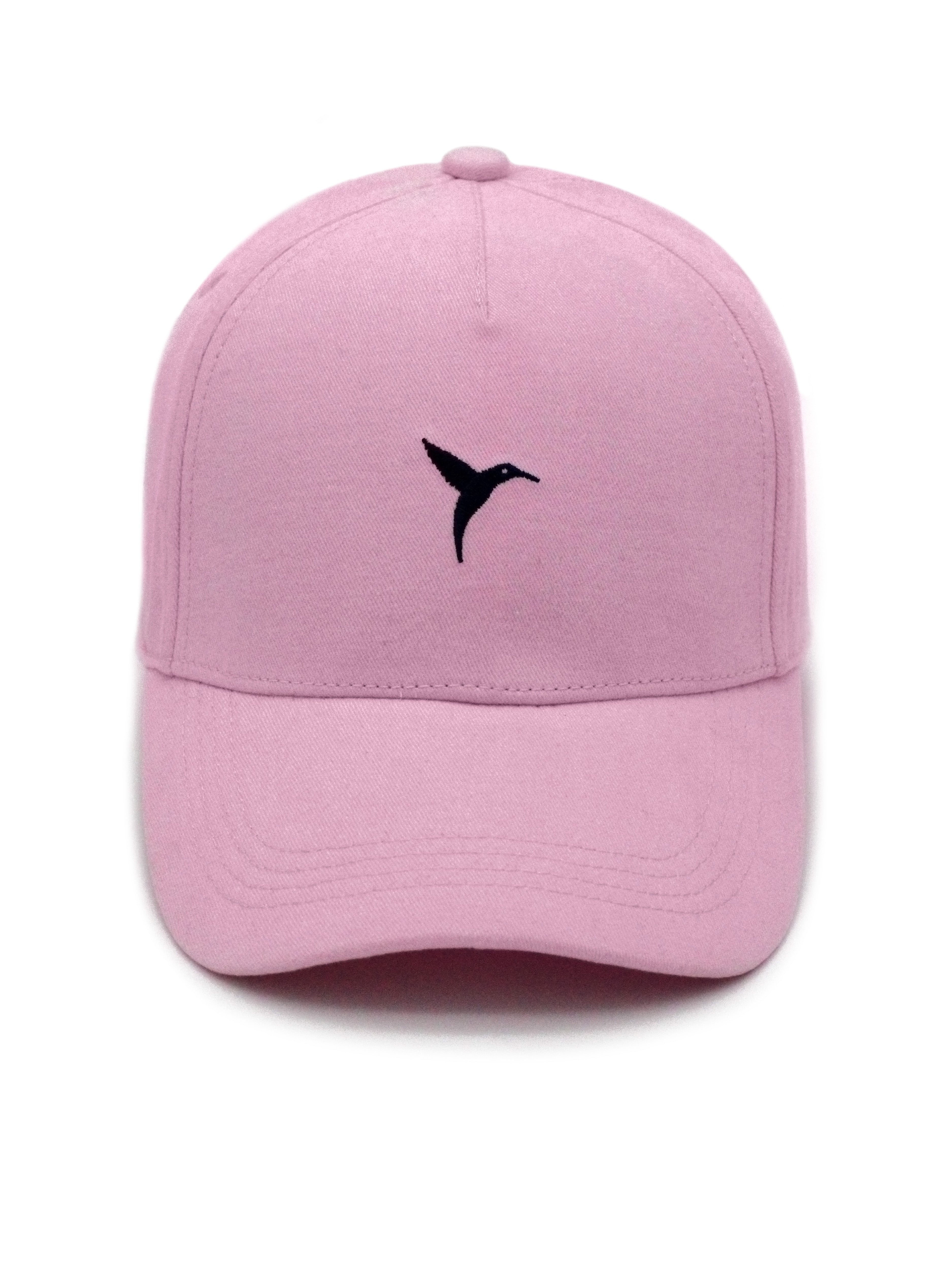 Pink curved visor cap with Ushuaïa Ibiza logo embroidered in blue on the front. Adjustable back strap for a comfortable fit.