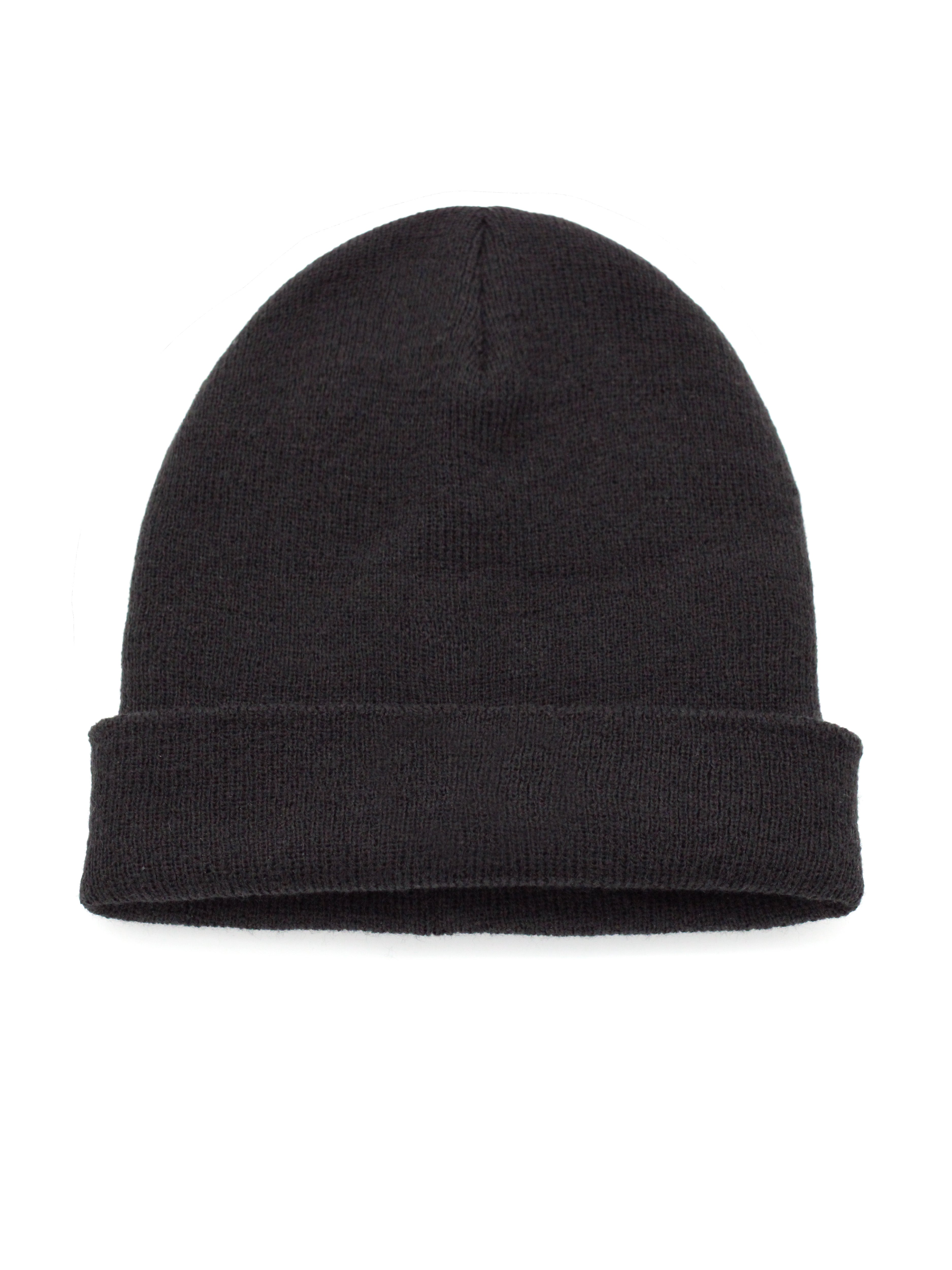 Black wool beanie with classic fold-over design and Ushuaïa Ibiza logo woven on the front.