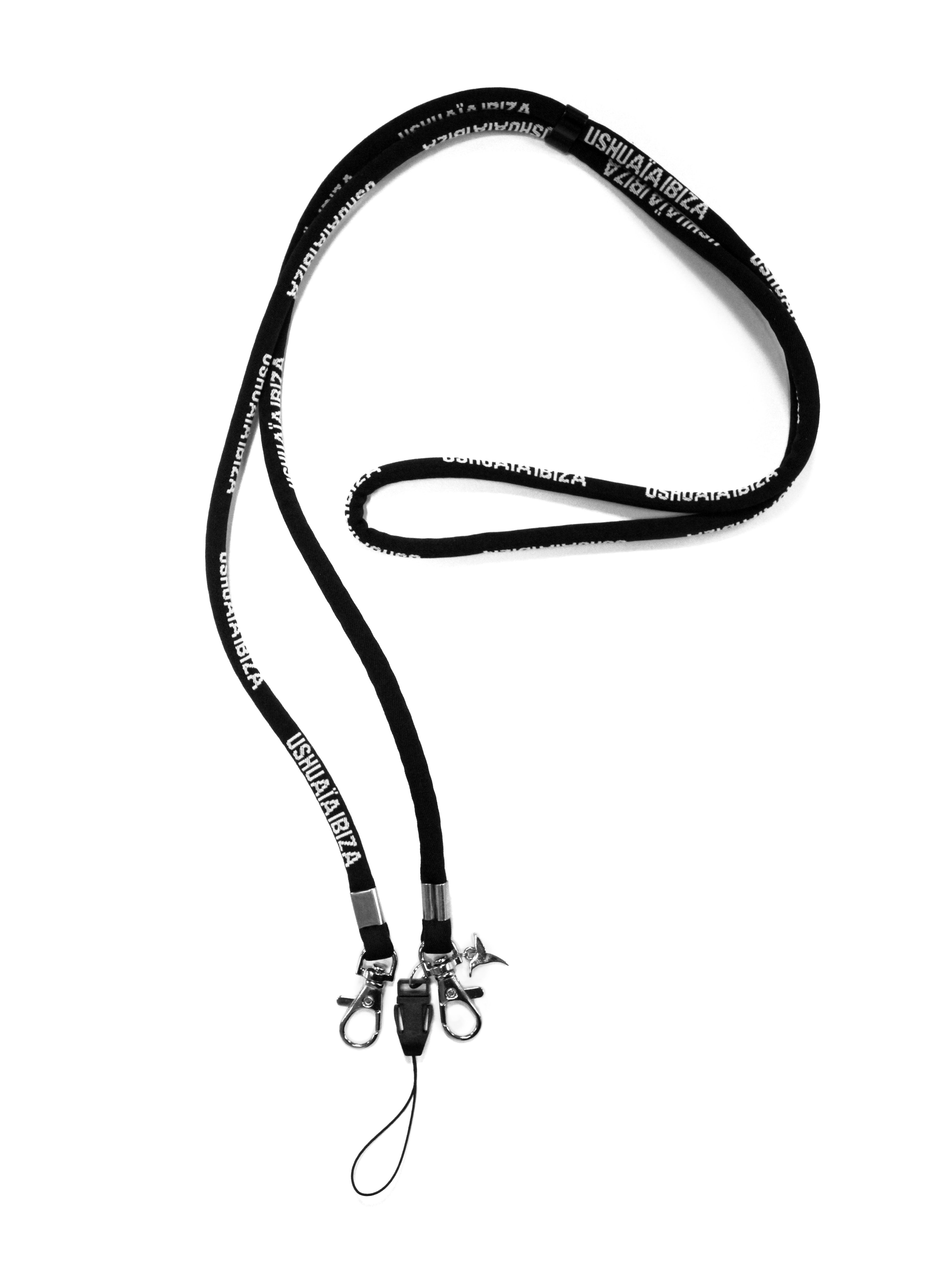 Ushuaïa phone leash made of durable polyester with dual metal hooks and universal strap.
Phone leash Ushuaïa
Cordón para móvil Ushuaïa
Lanyard con mosquetón metálico
Correa para smartphone Ushuaïa