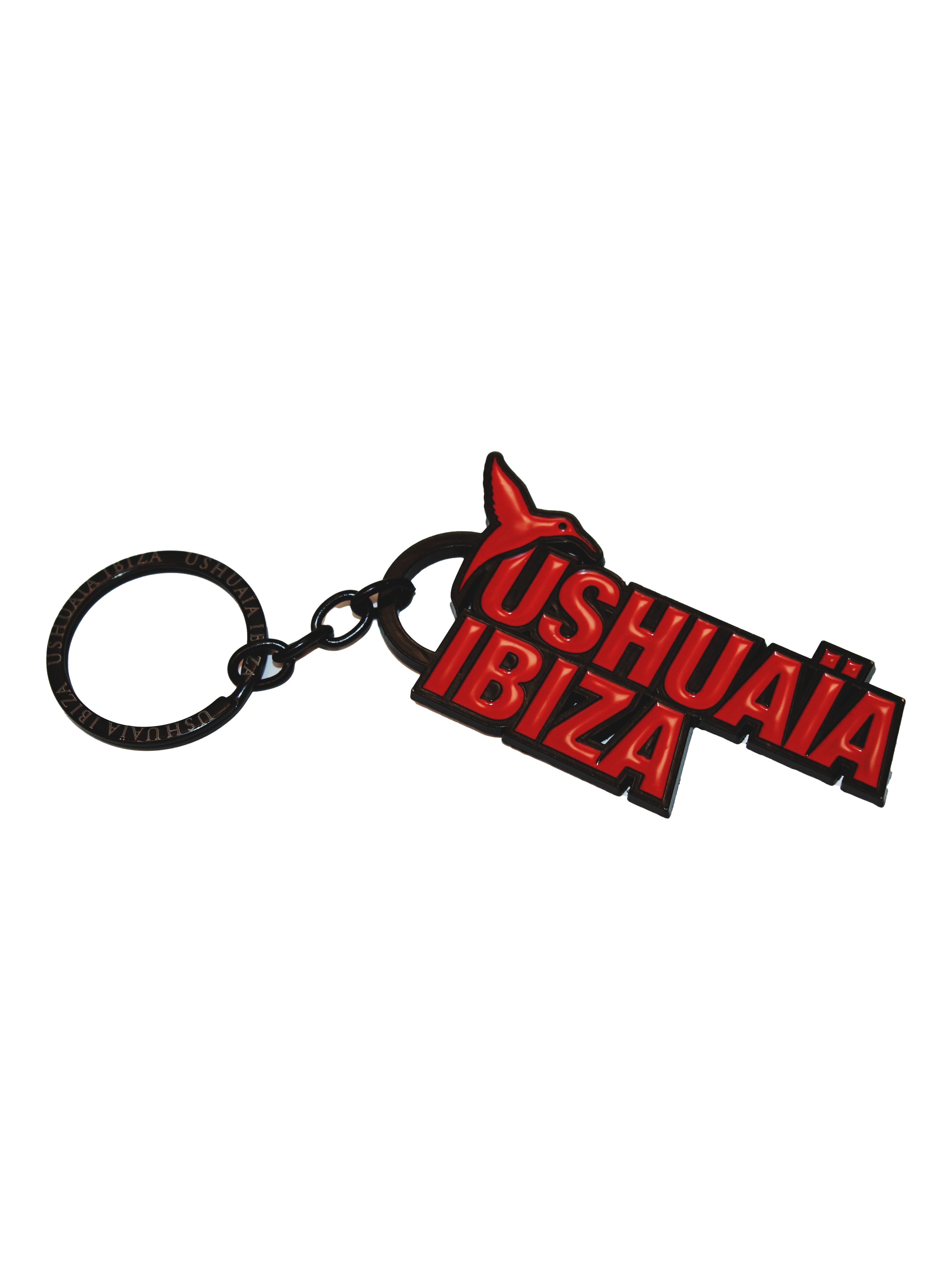 Metal keychain with raised rubber pendant featuring the Ushuaïa Ibiza logo. Metal ring engraved with the text Ushuaïa Ibiza.
COMPOSITION:
metal and PVC.