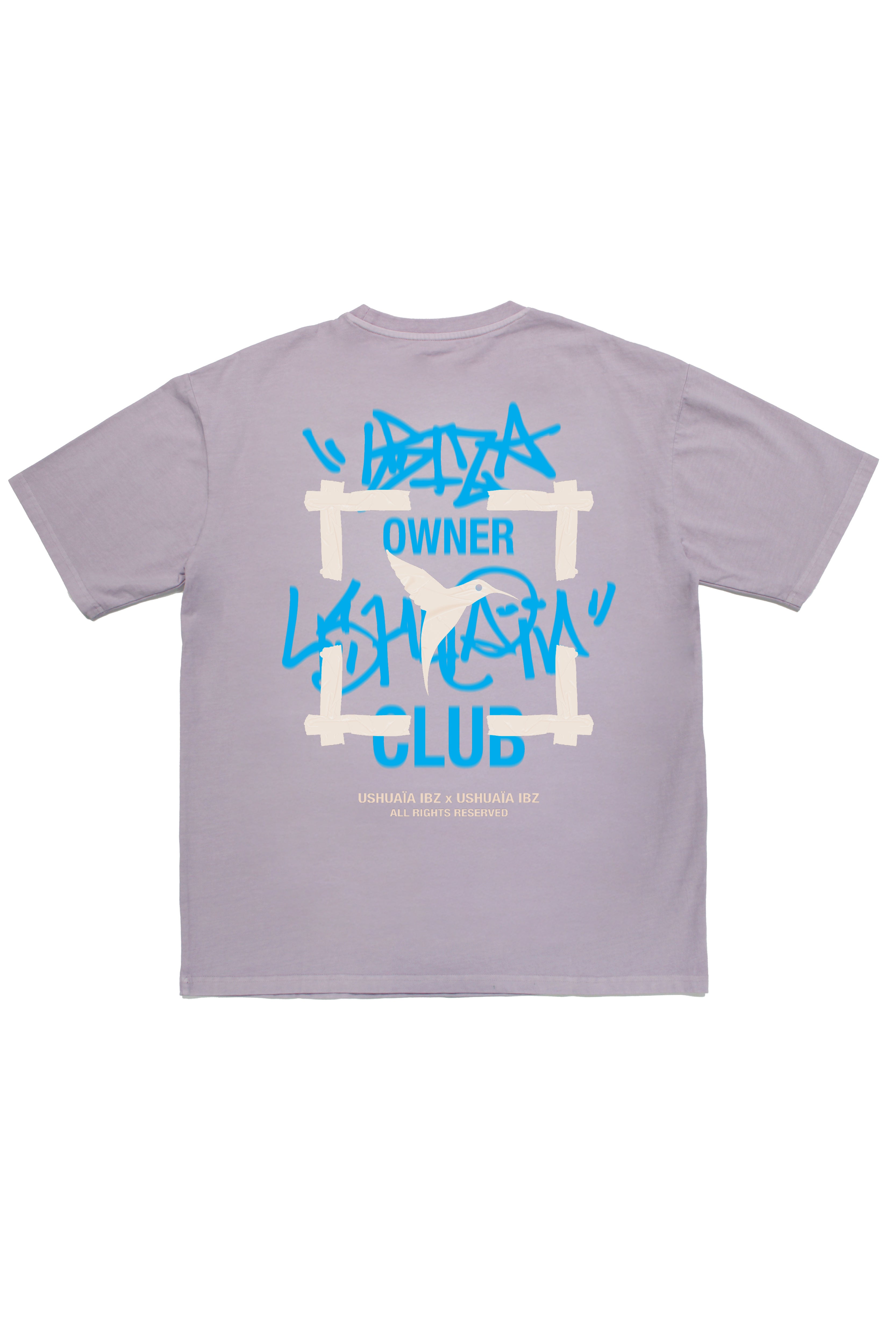 camiseta oversize hombre algodón elastano acid wash logo ushuaïa