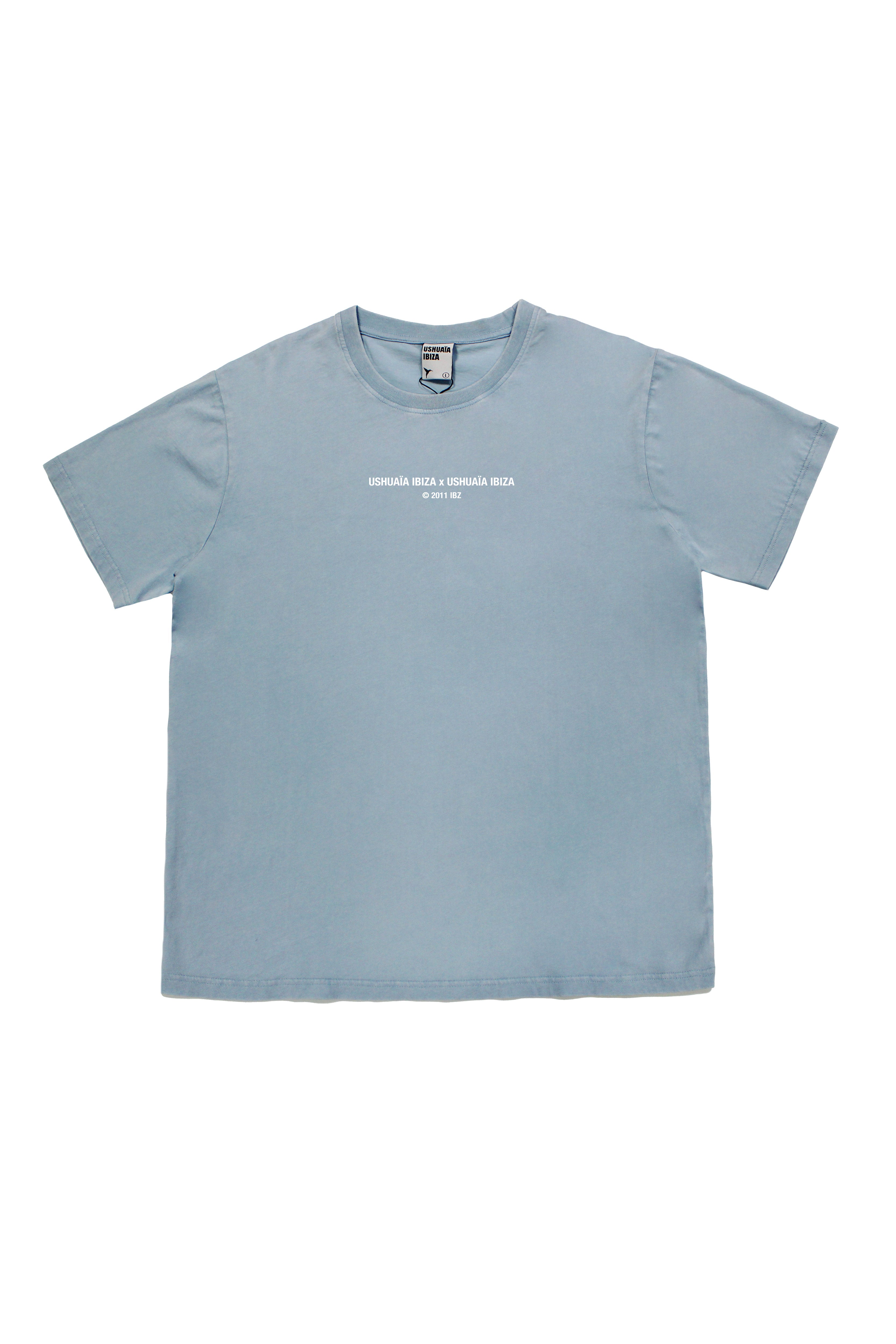 camiseta oversize hombre algodón soft acid wash logo ushuaïa delantero y espalda ibiza