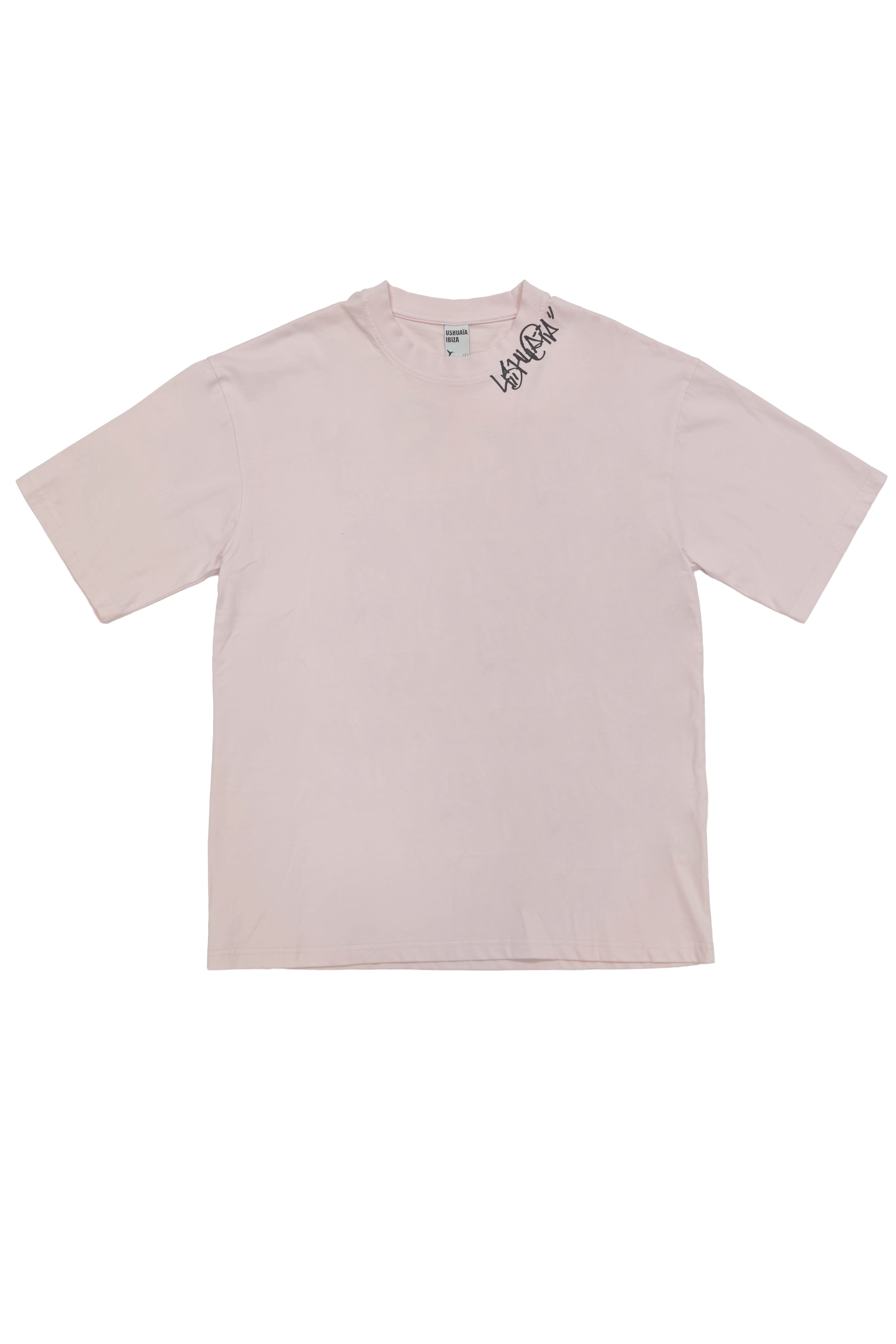 camiseta oversize hombre algodón acid wash spray logo ushuaïa