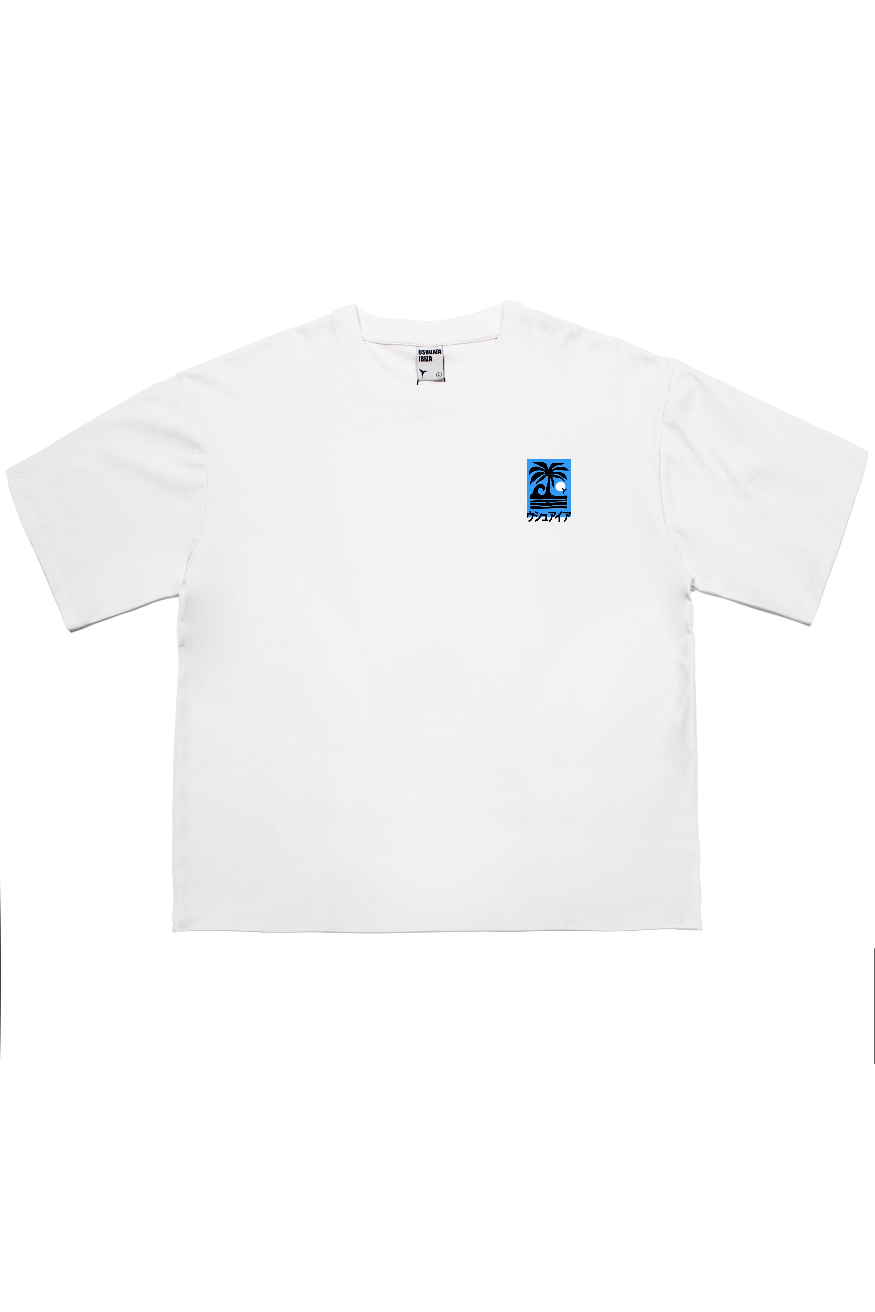 camiseta boxy fit hombre algodón silicon wash logo ushuaïa