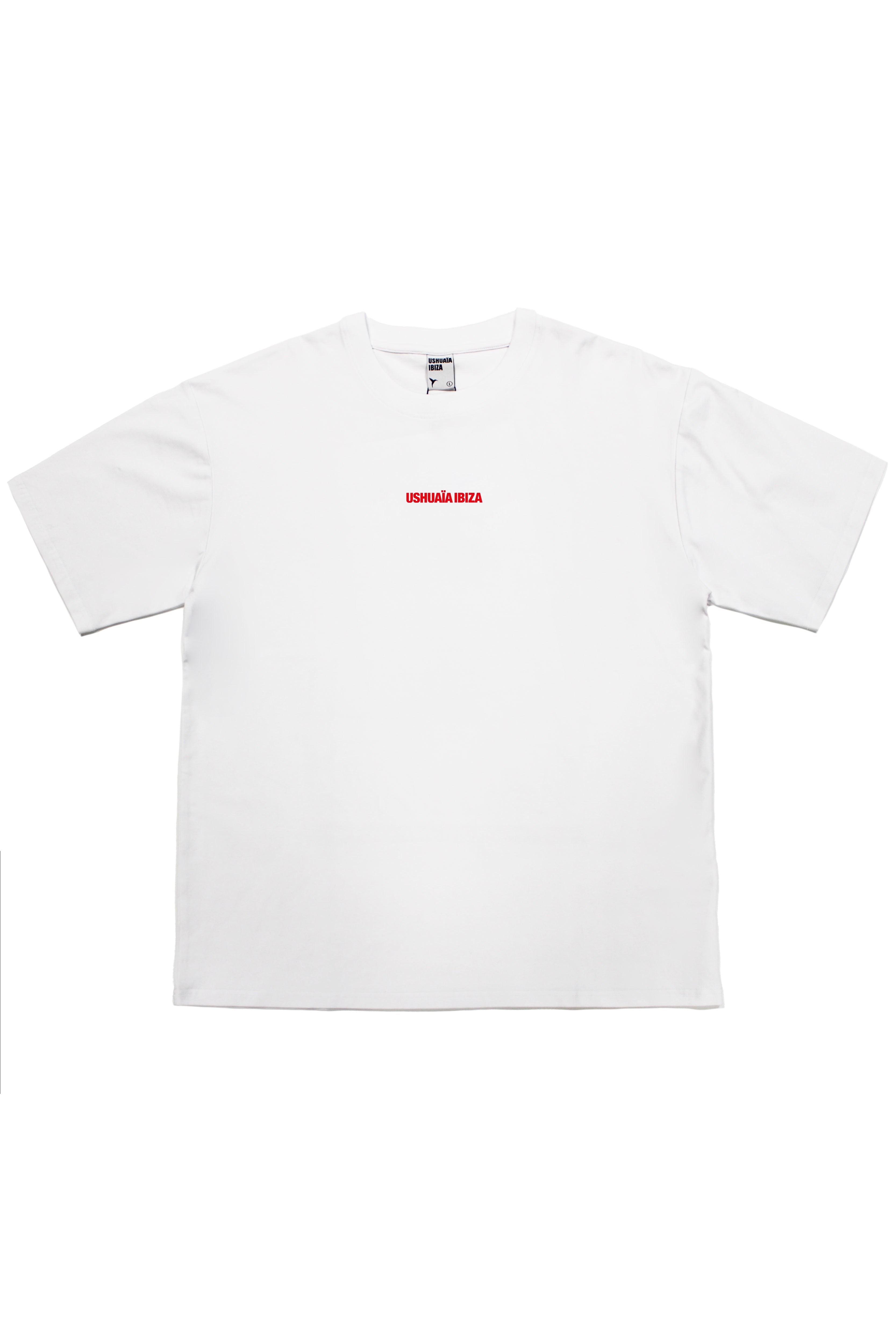 camiseta super oversize hombre algodón silicon wash logo ushuaïa delantero y espalda ibiza