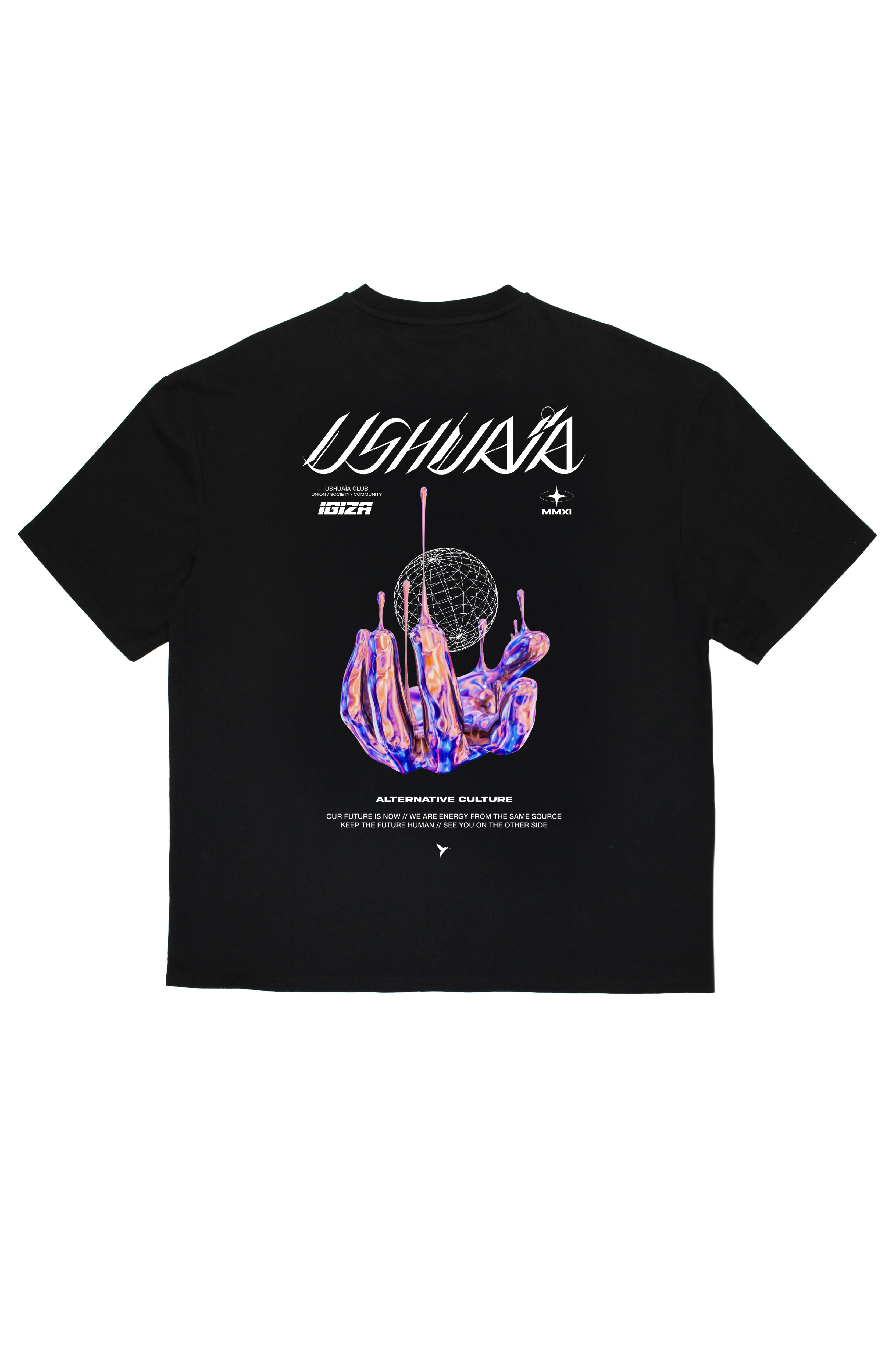 camiseta oversize hombre algodón elastano silicon wash logo ushuaïa