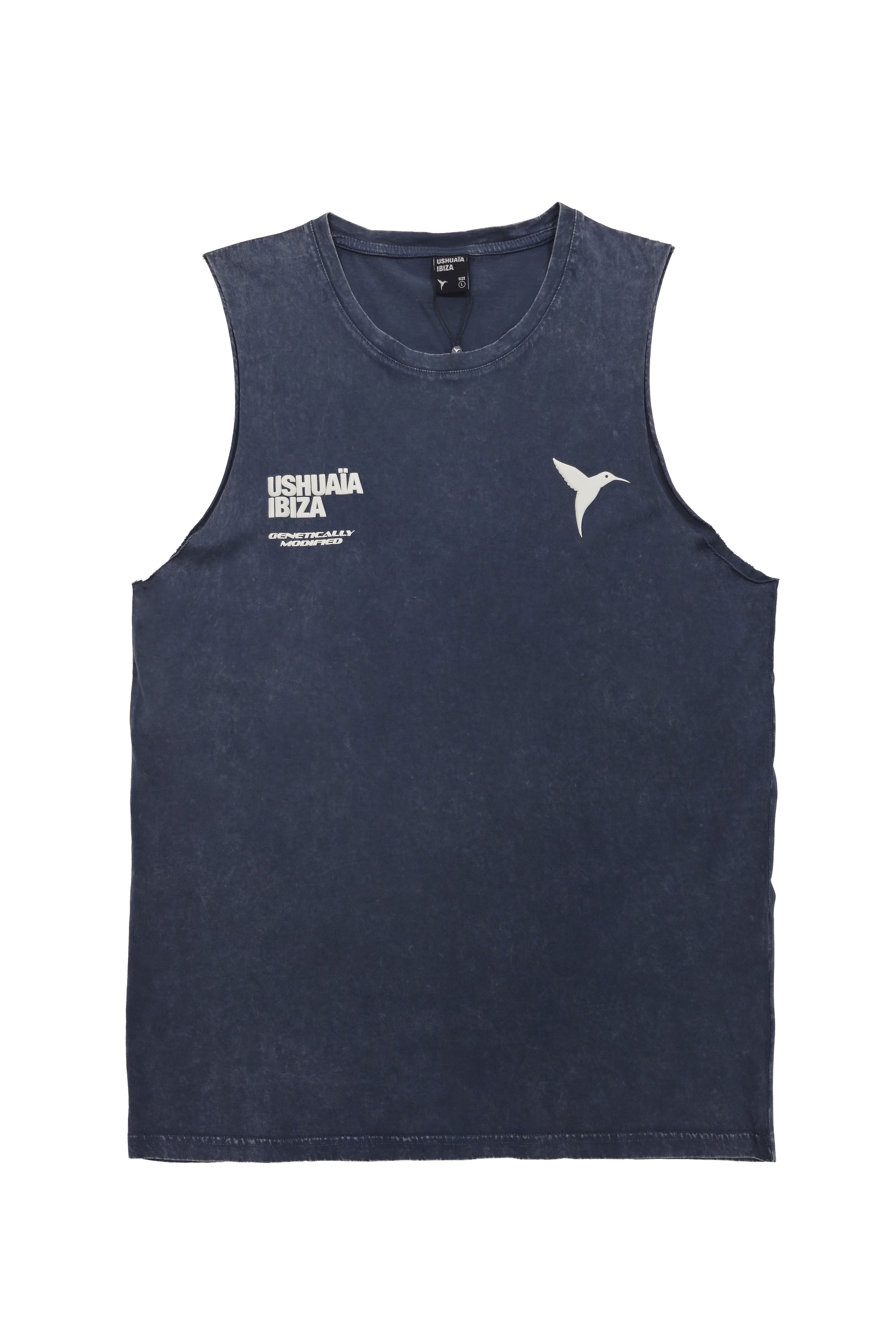 camiseta sin mangas hombre algodón snow finish regular fit logo ushuaïa frontal