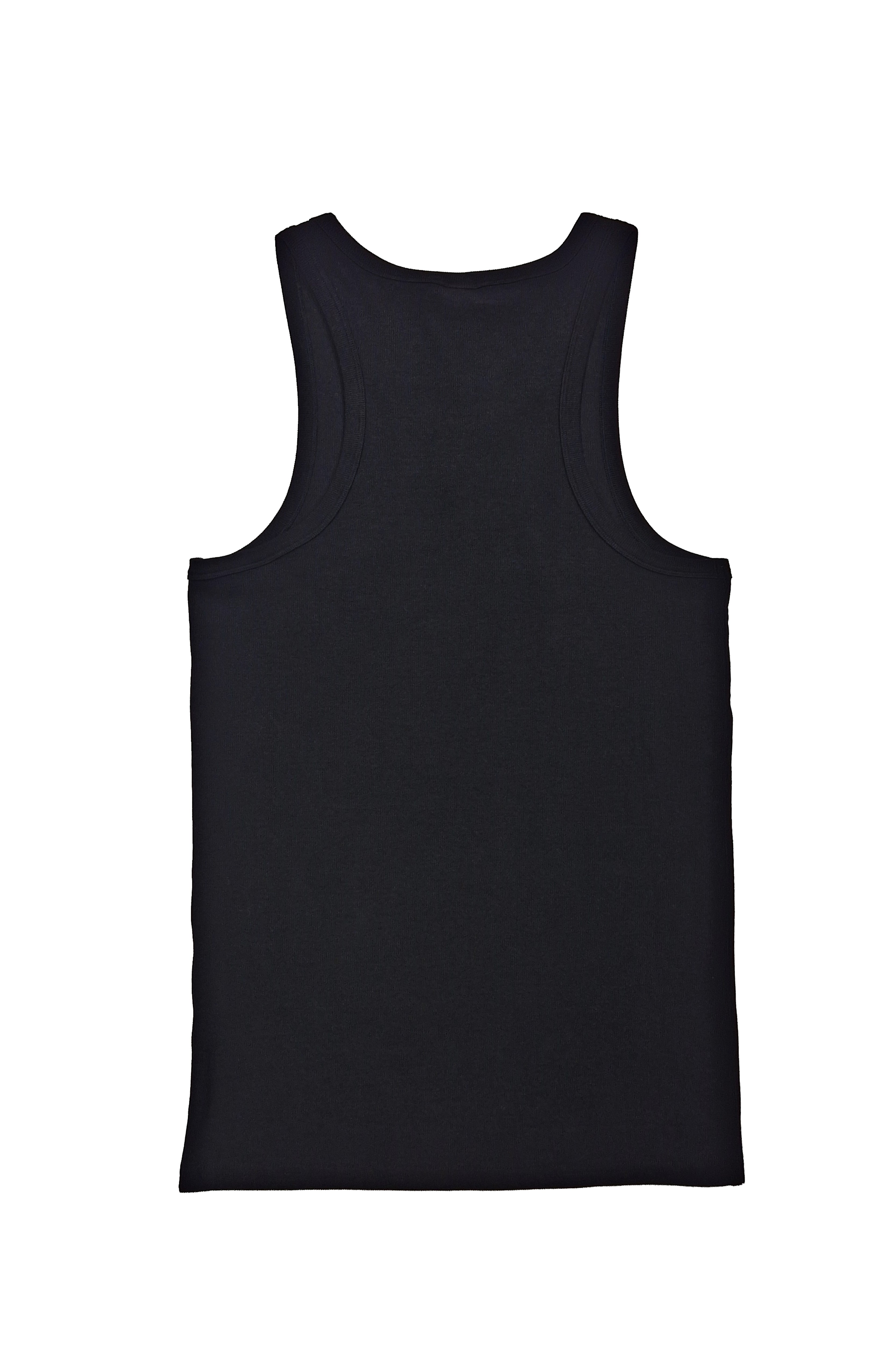 Camiseta sin mangas ajustada negra Ushuaïa en tejido rib con logo bordado en el frente