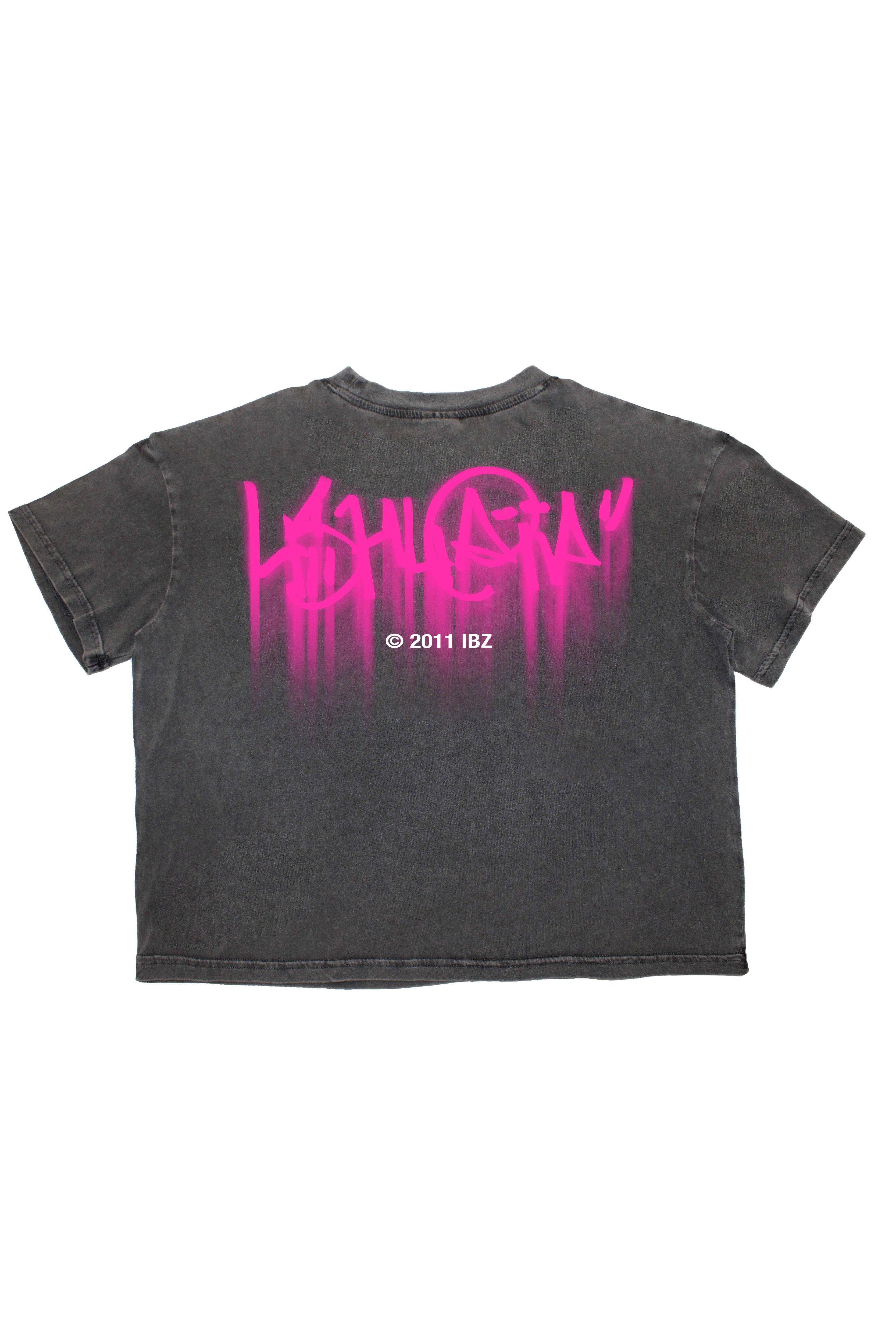 camiseta mujer negra acid wash grafico Ushuaia