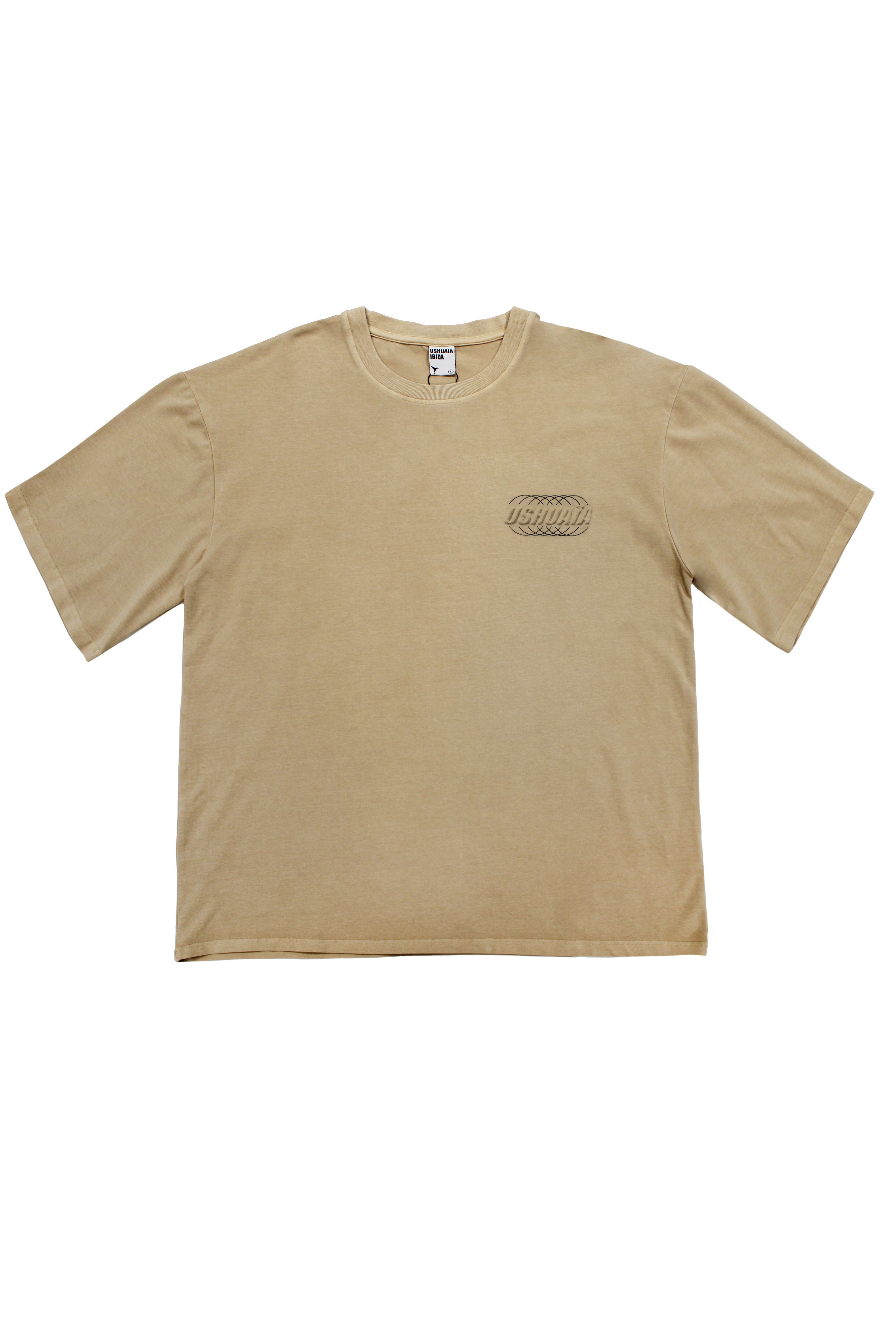 camiseta boxy hombre acid wash logo espalda