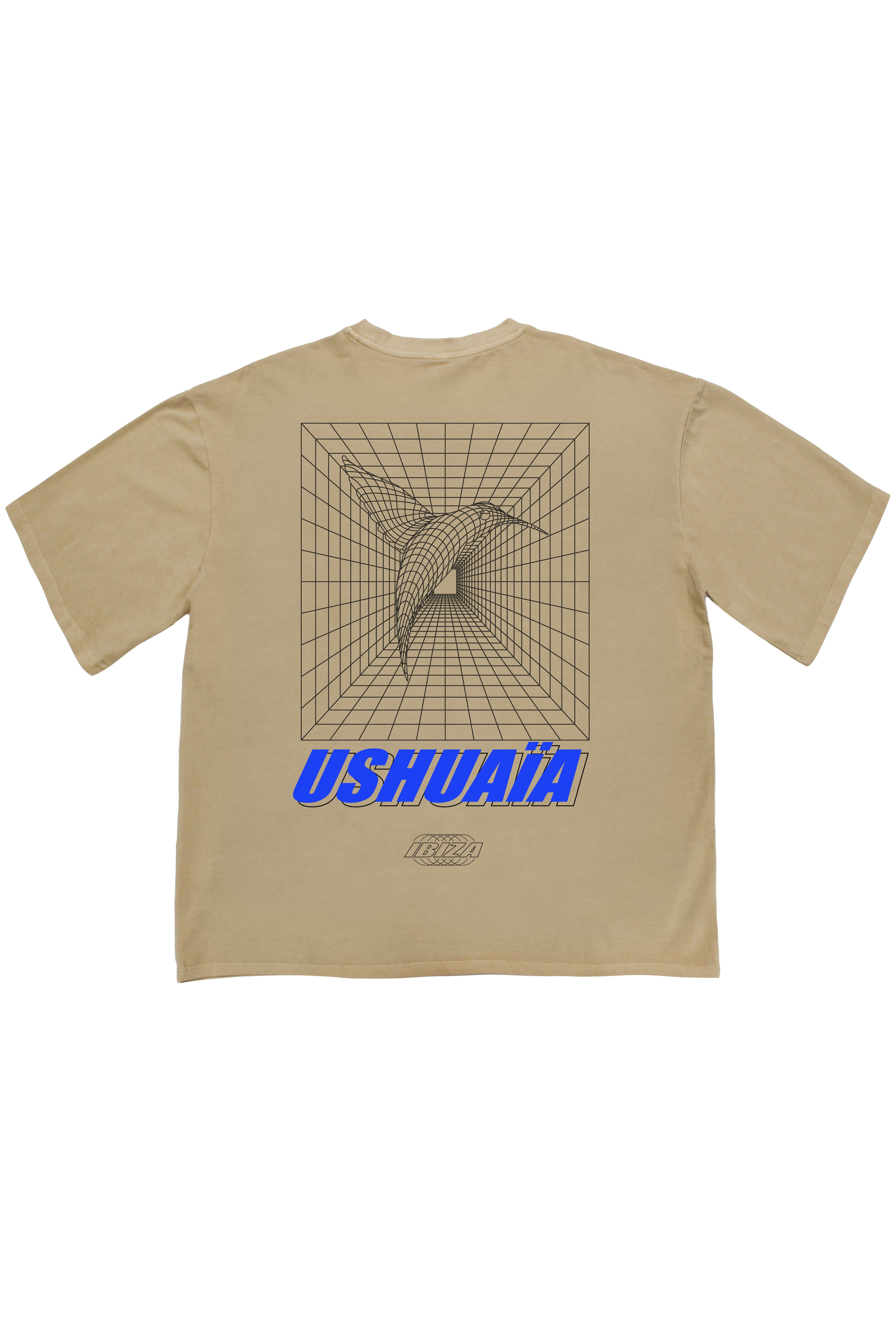 camiseta boxy hombre acid wash logo espalda