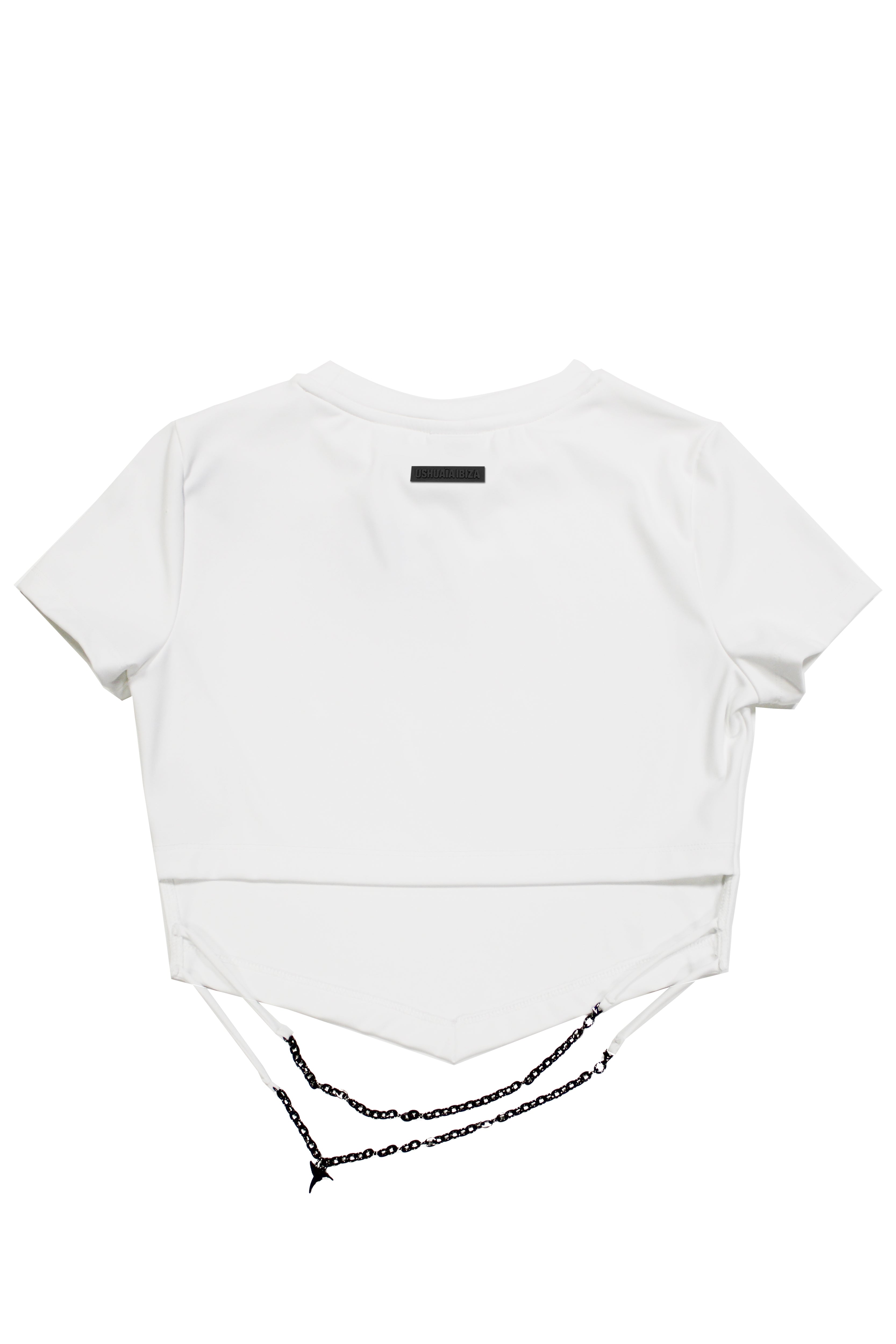 camiseta mujer blanca crop ajustada ushuaia