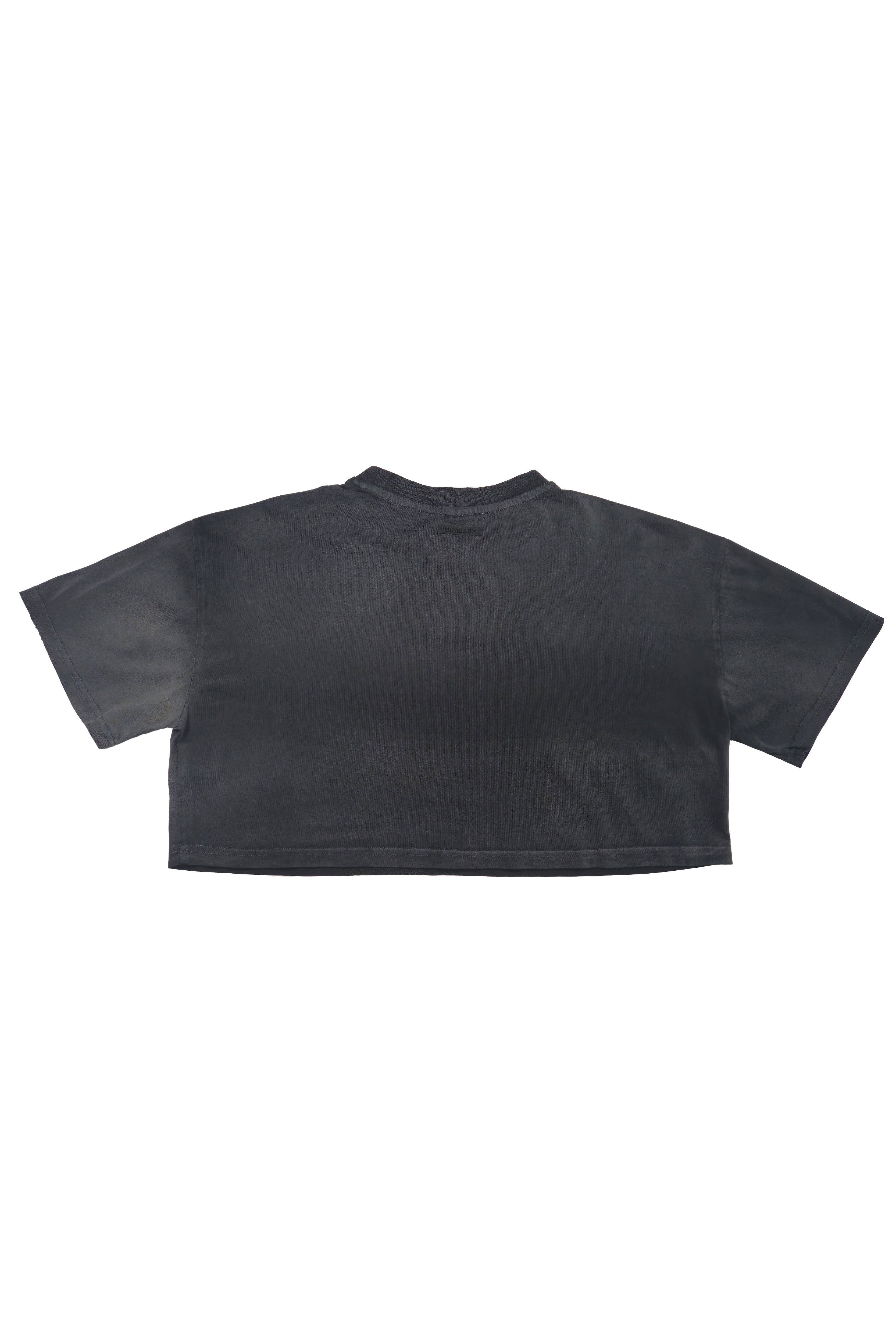 camiseta mujer negra crop cadenas ushuaia