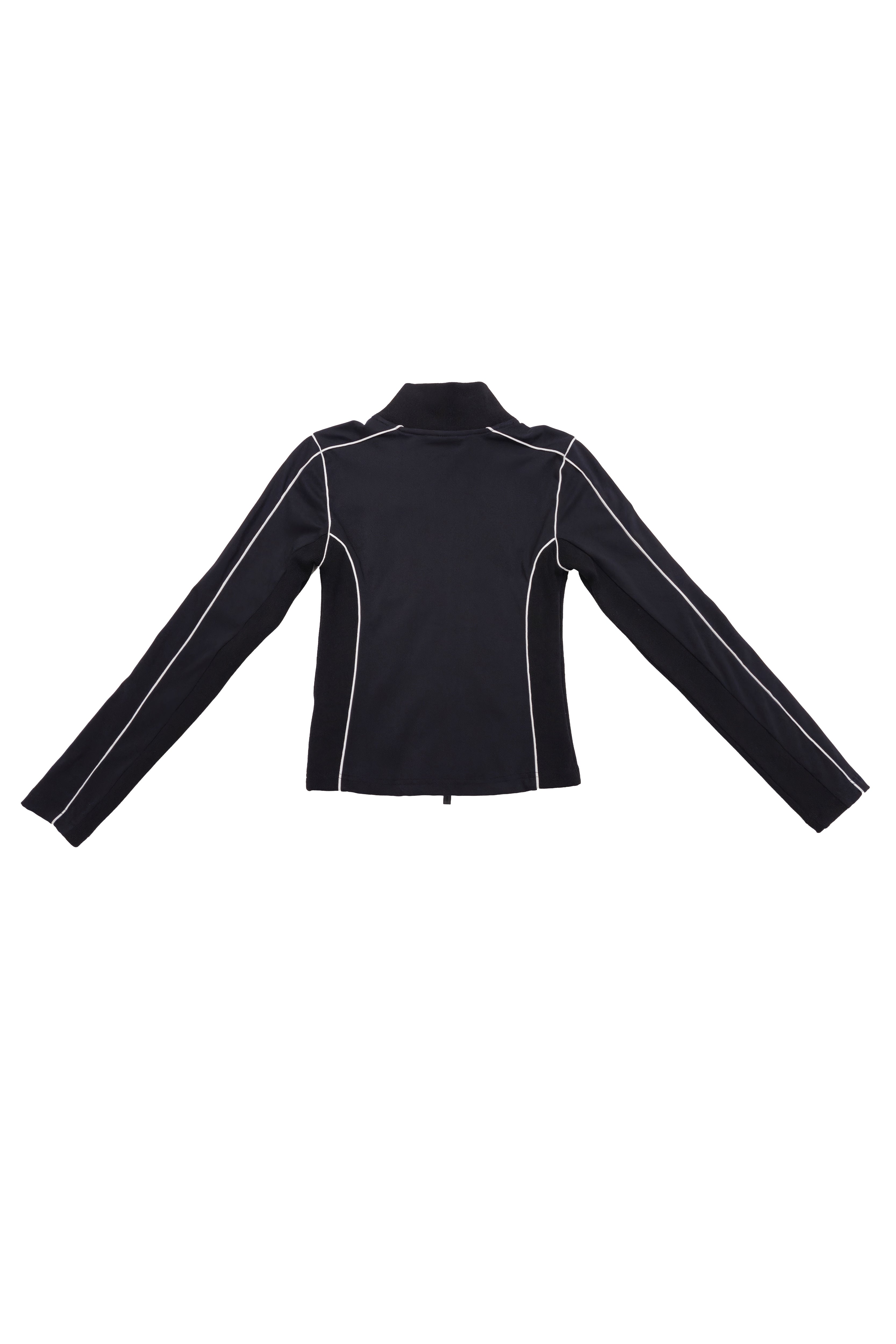 sudadera mujer negra cremallera frontal cuello alto