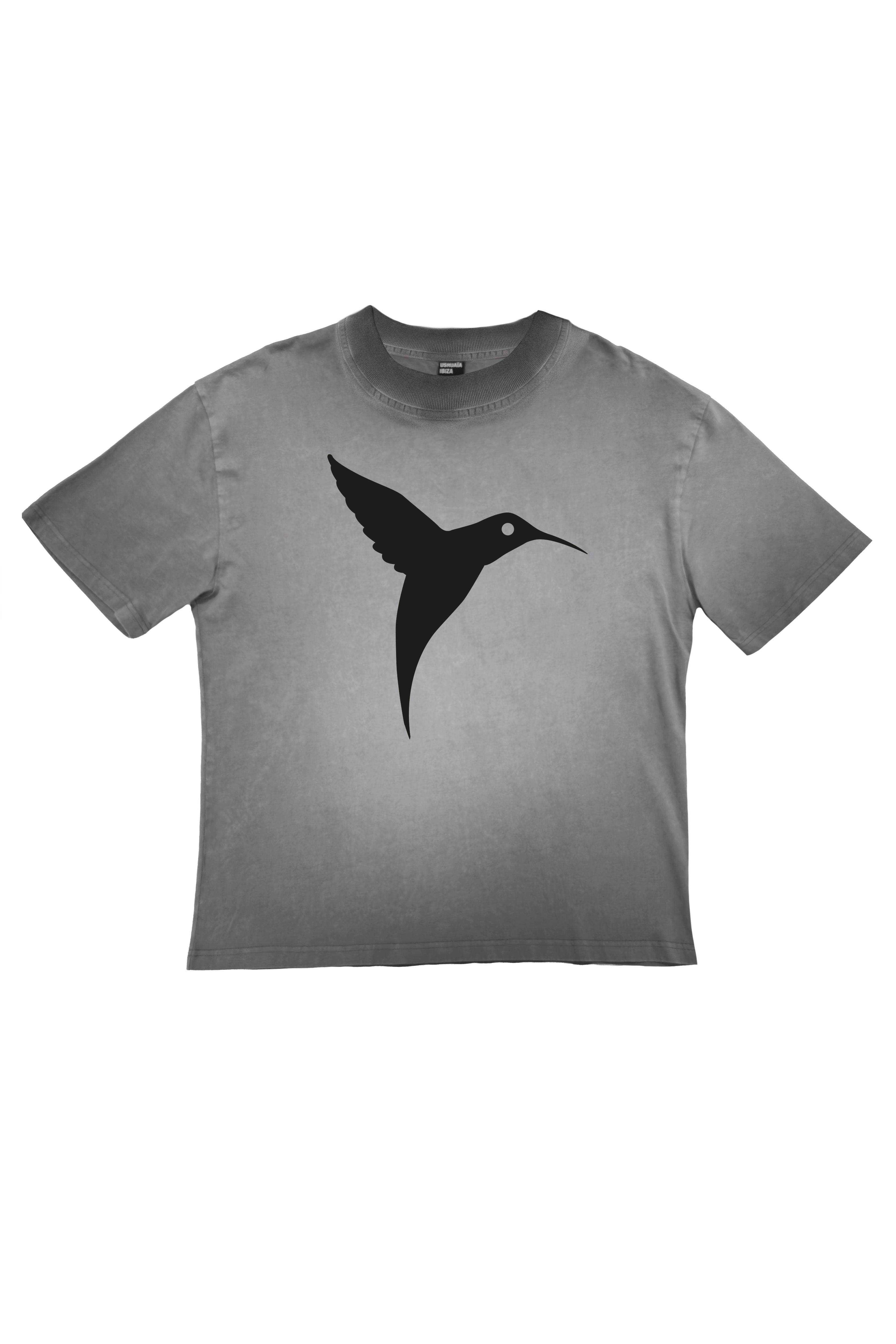 camiseta ajustada mujer algodón elastano dirty wash spray logo ushuaïa