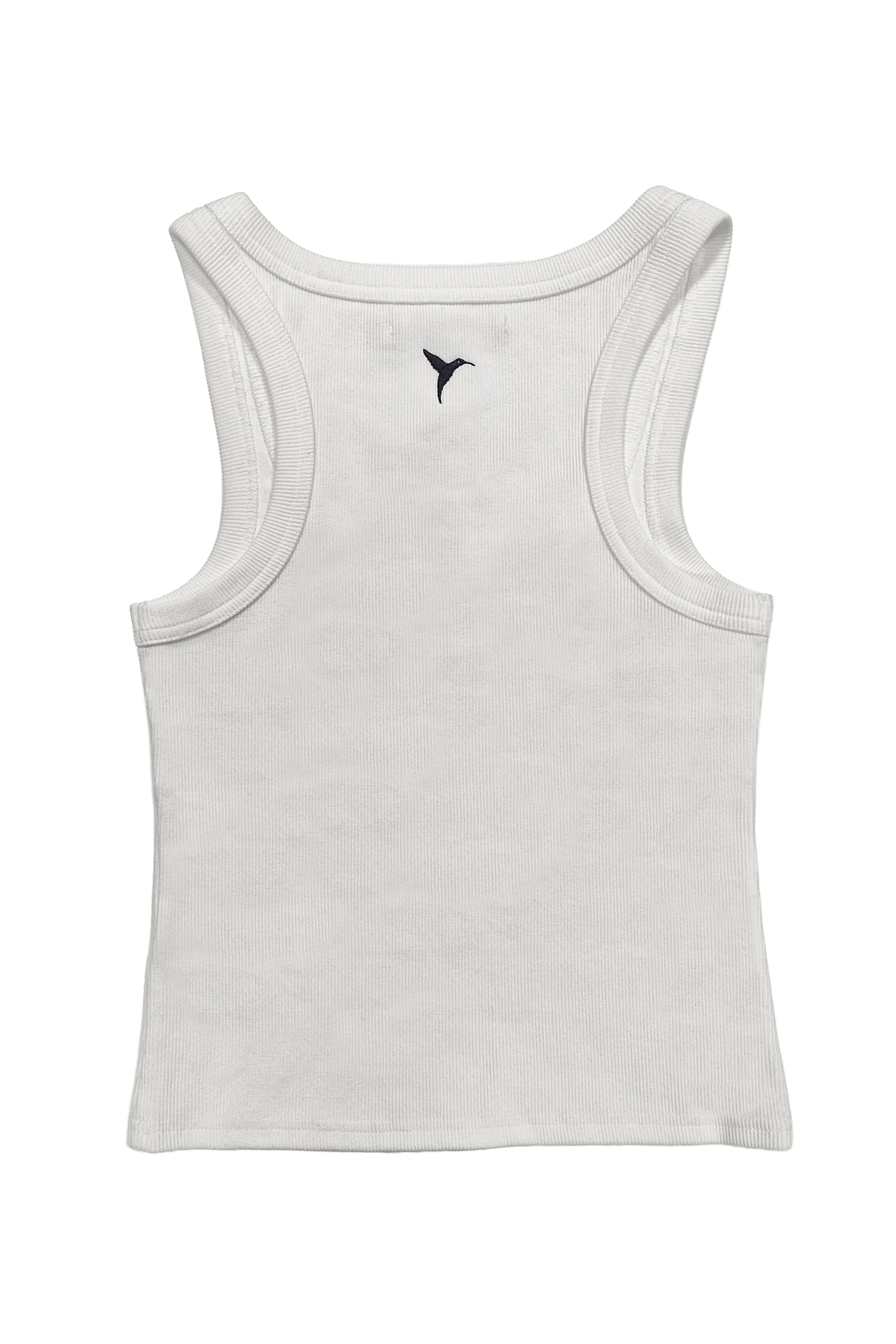 camiseta tirantes mujer blanca canalé logo