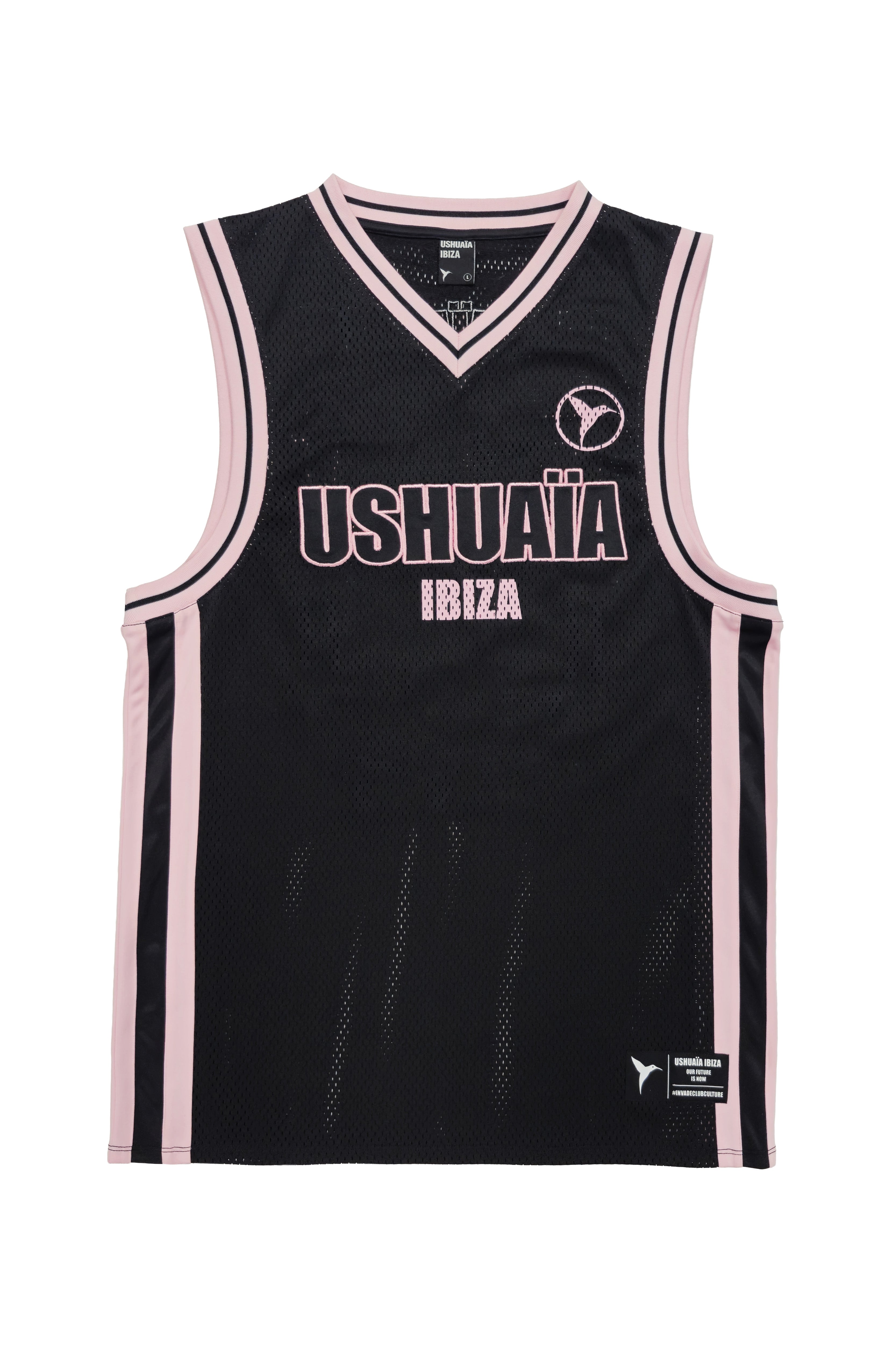 camiseta sin mangas hombre poliéster mesh logo ushuaïa delantero y espalda ibiza