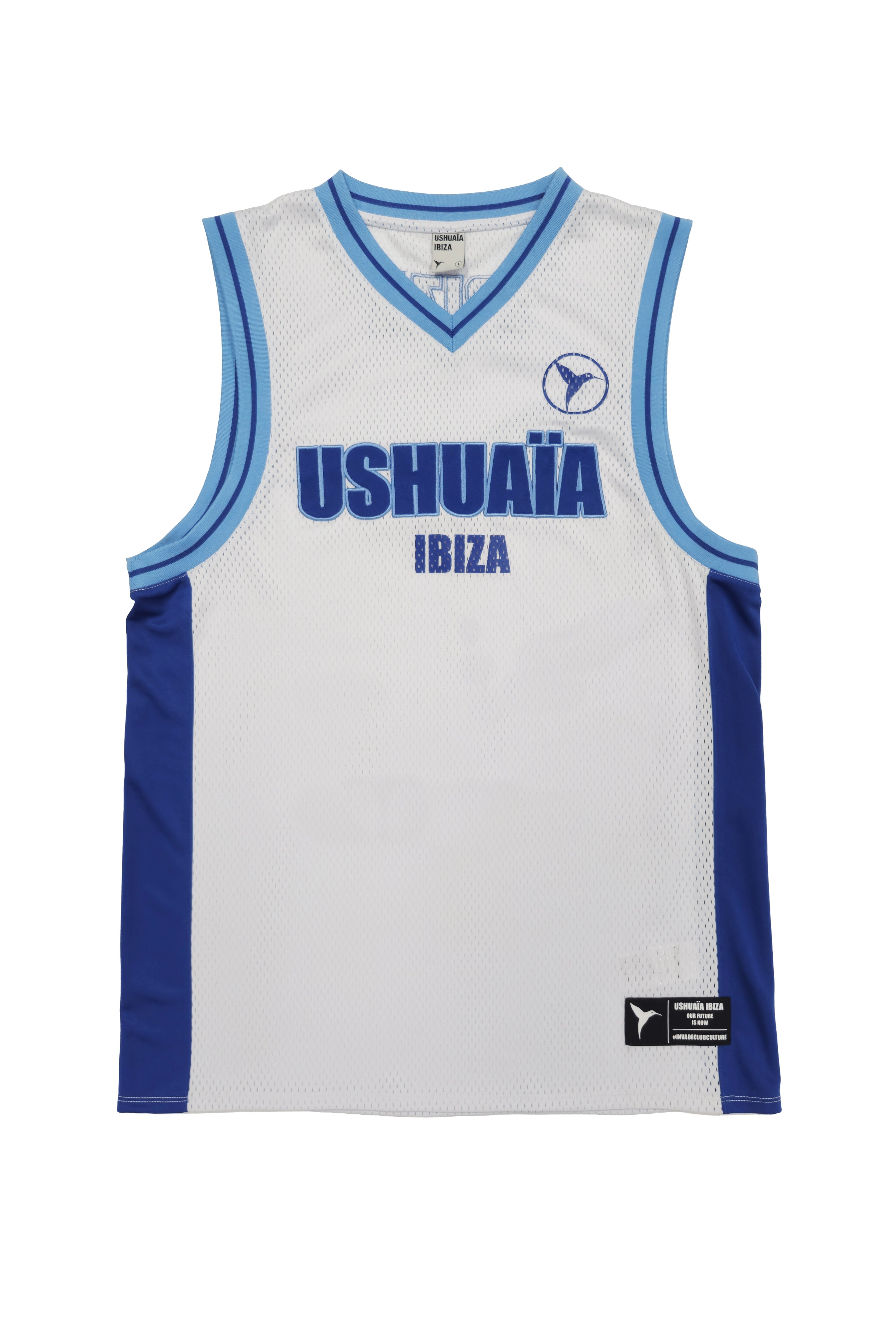 camiseta sin mangas hombre poliéster mesh logo ushuaïa delantero y espalda ibiza