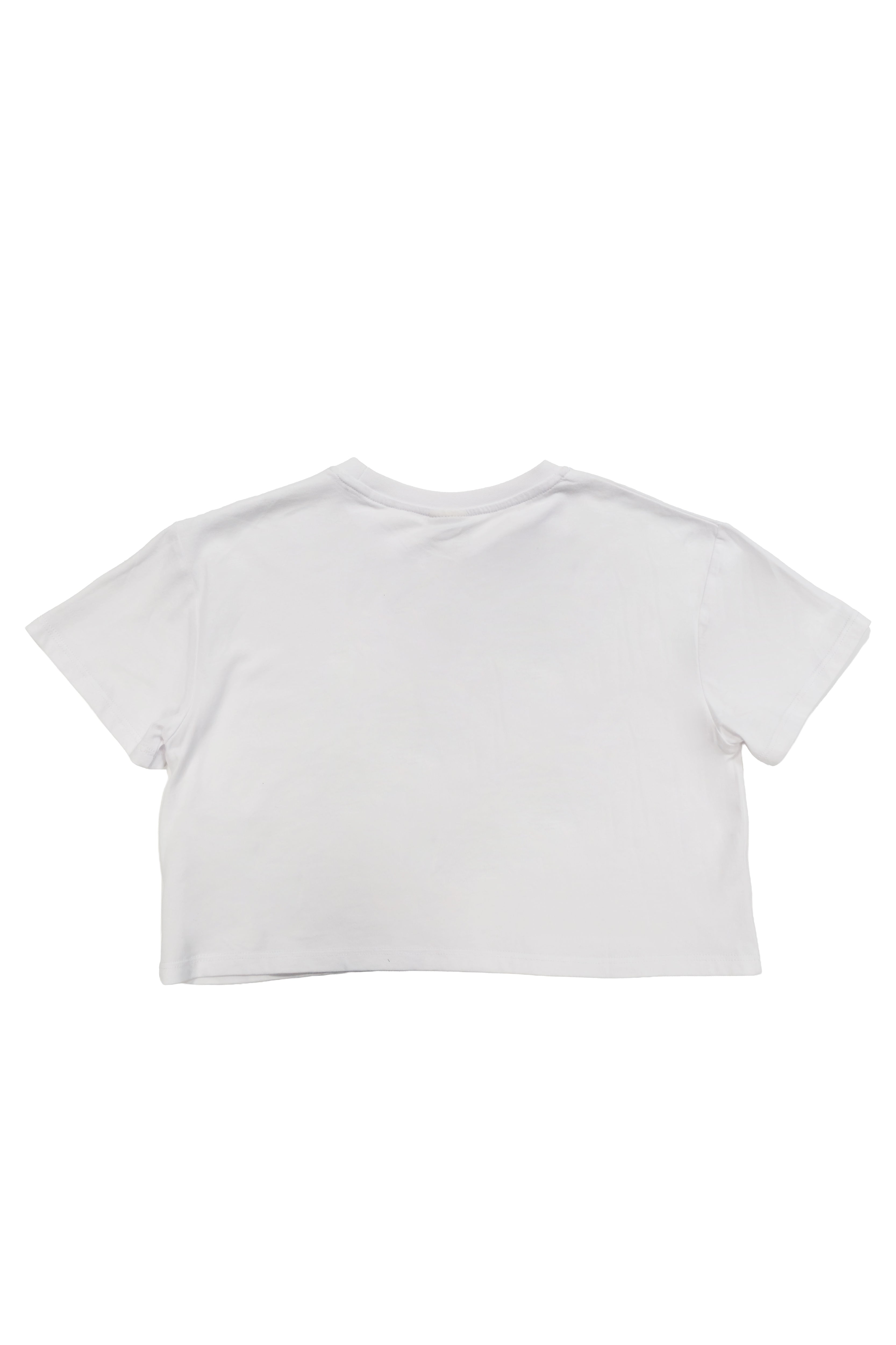 camiseta niña blanca cropped corazon azul ushuaia