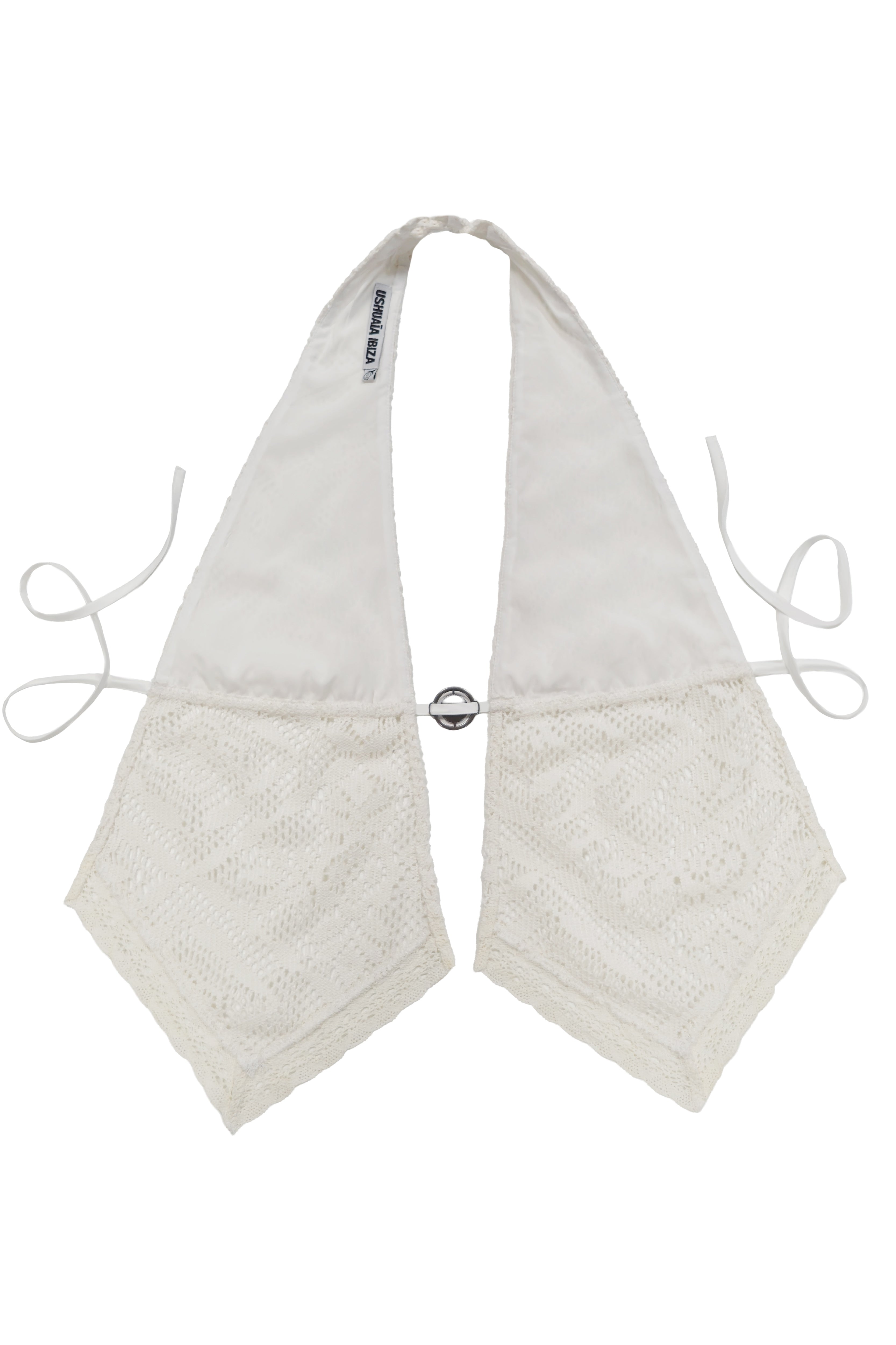 top halter mujer beige escote
