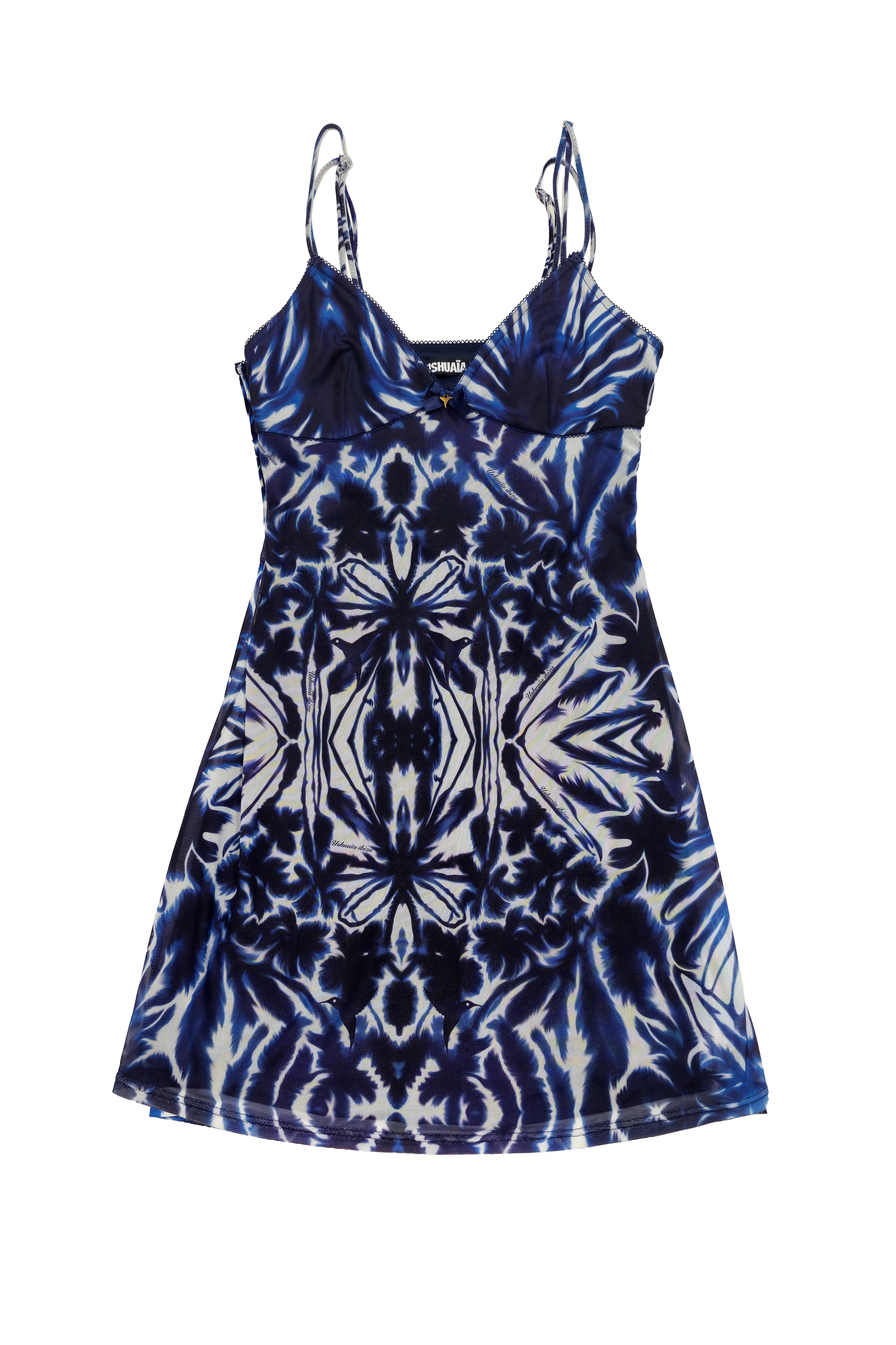 vestido corto estampado azul mujer tirantes ushuaia