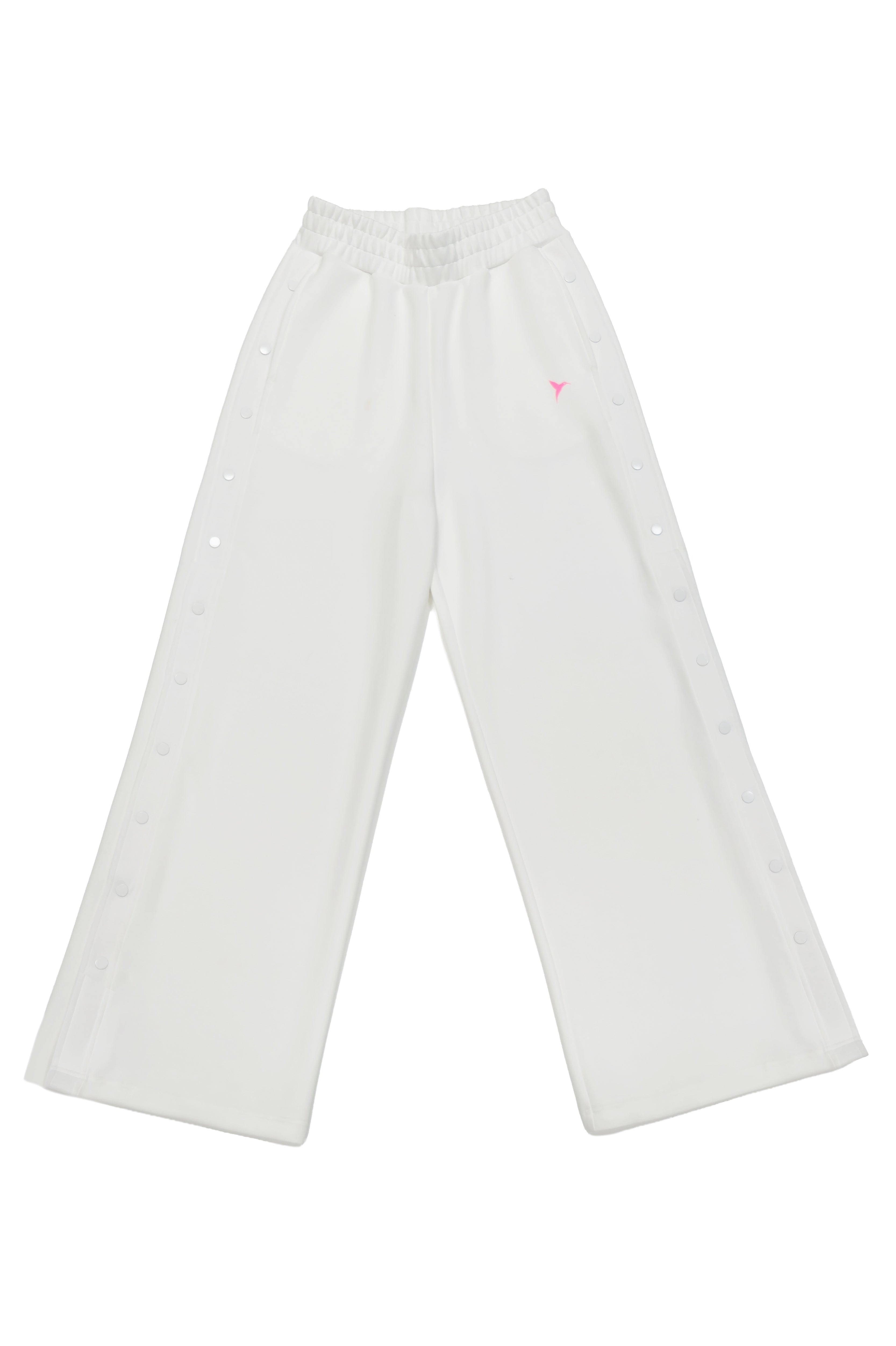 pantalon jogger mujer blanco botones laterales