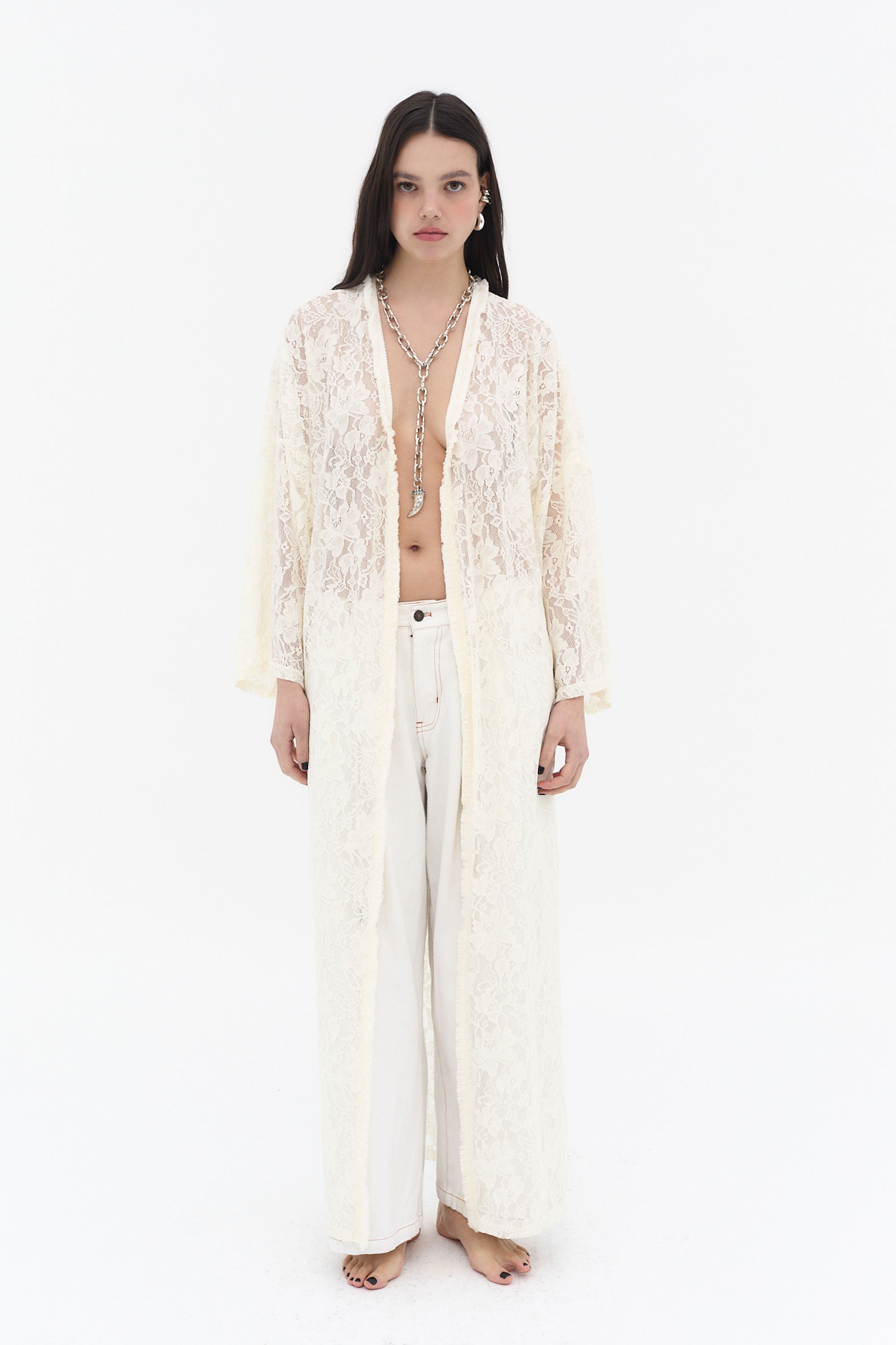kaftan largo encaje blanco mujer ushuaia