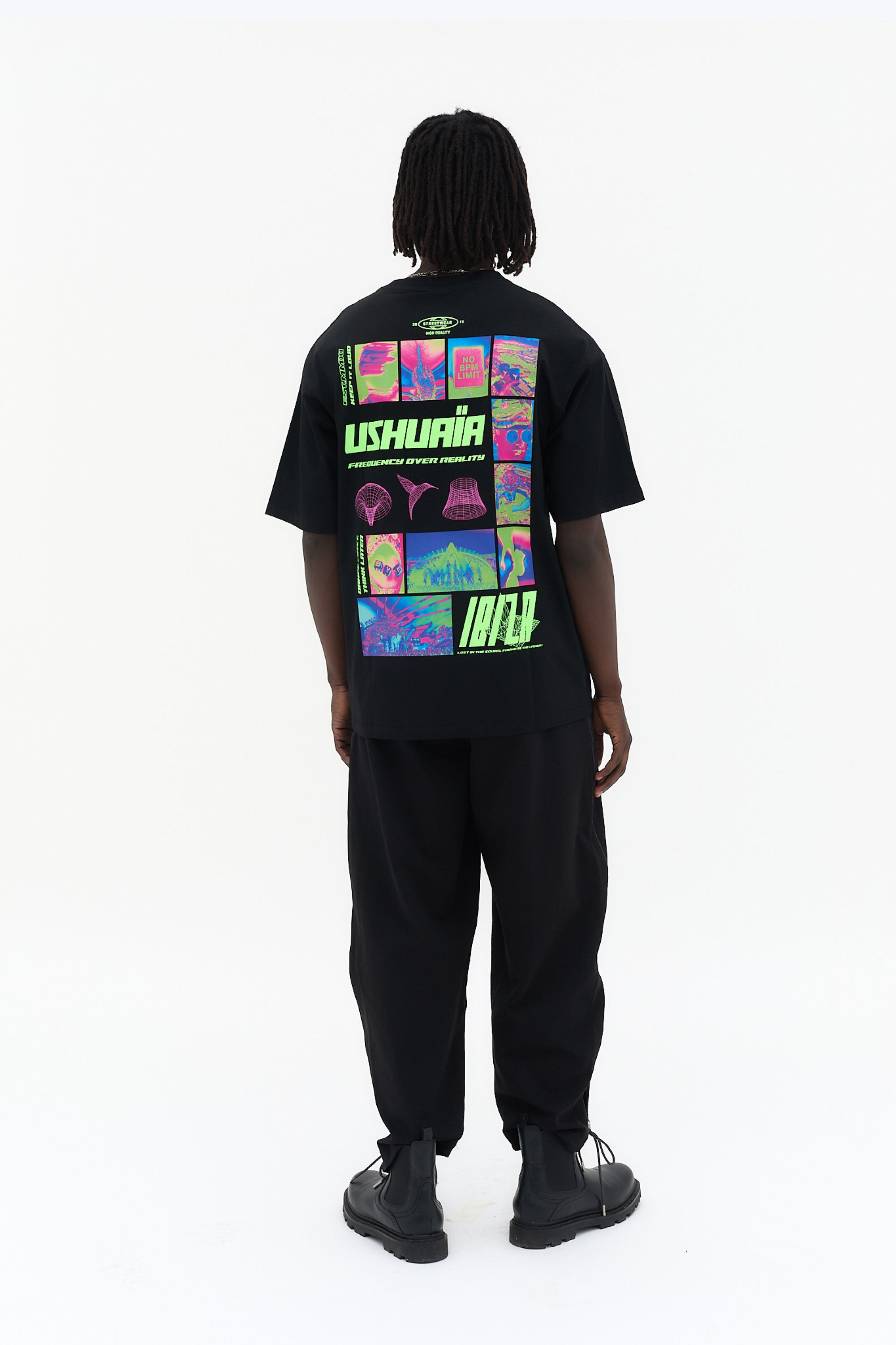 camiseta oversize hombre algodón silicon wash logo ushuaïa