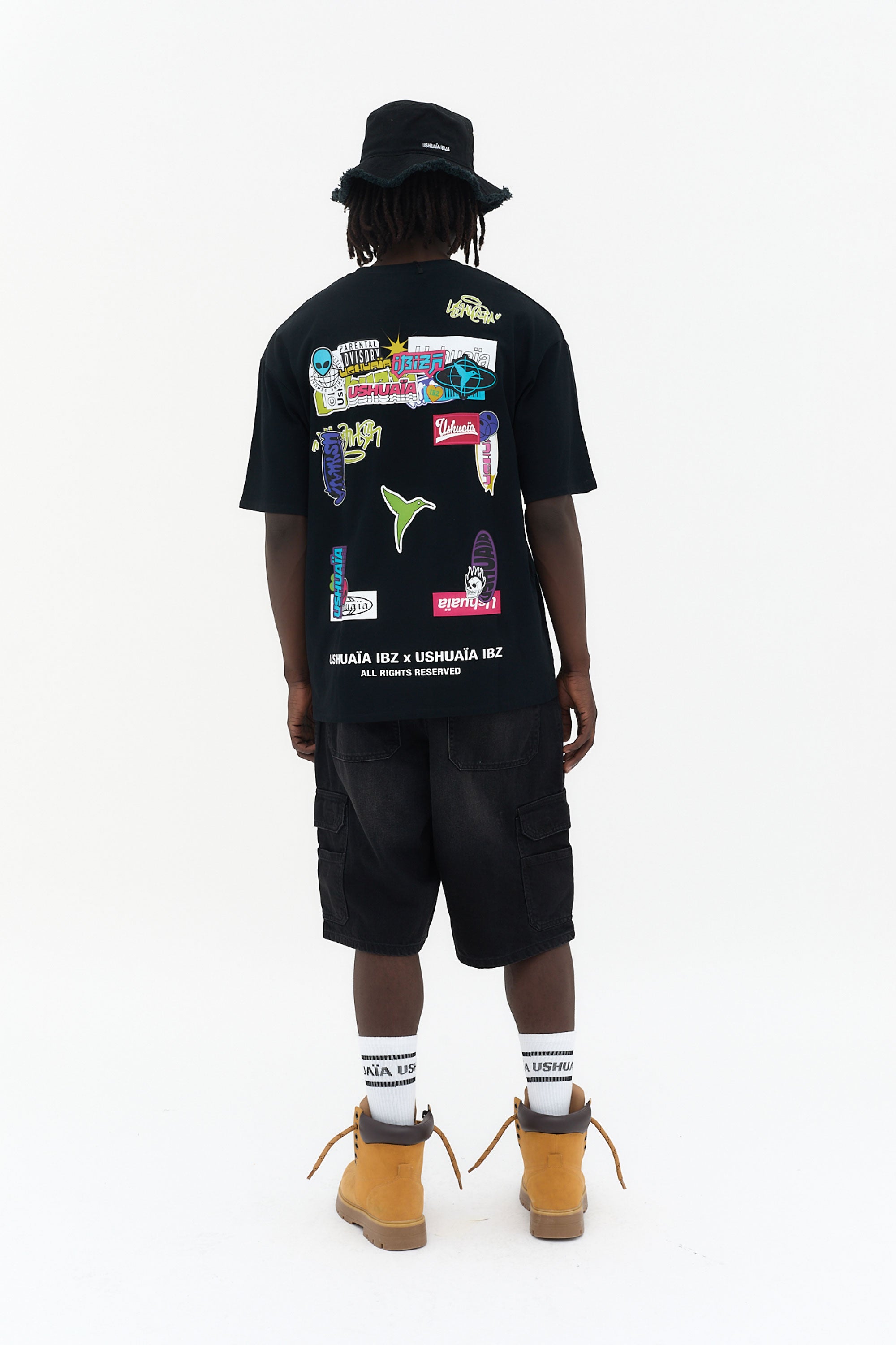 camiseta oversize hombre algodón enzyme wash logo ushuaïa delantero y espalda ibiza