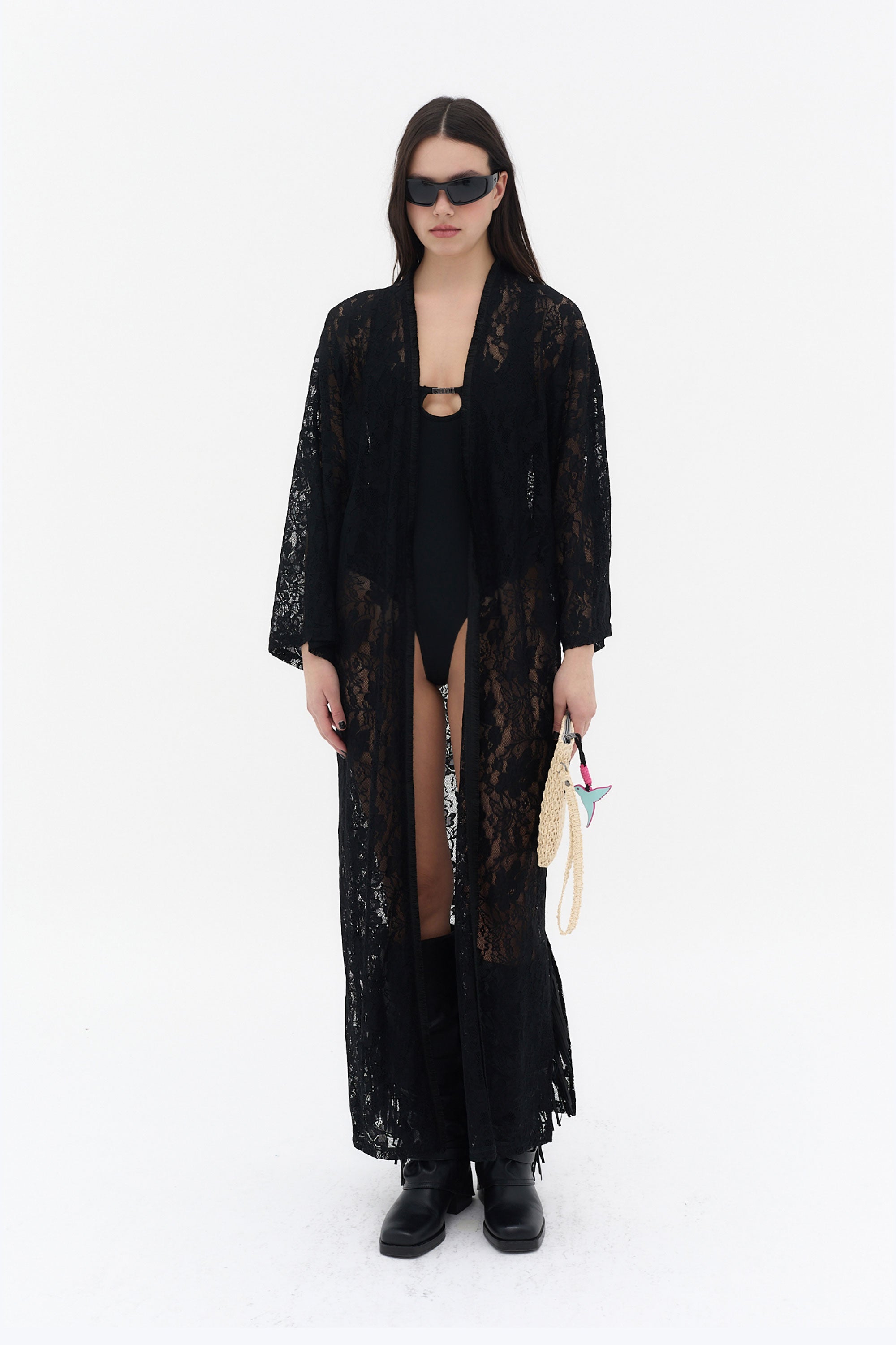 kaftan largo encaje negro mujer ushuaia