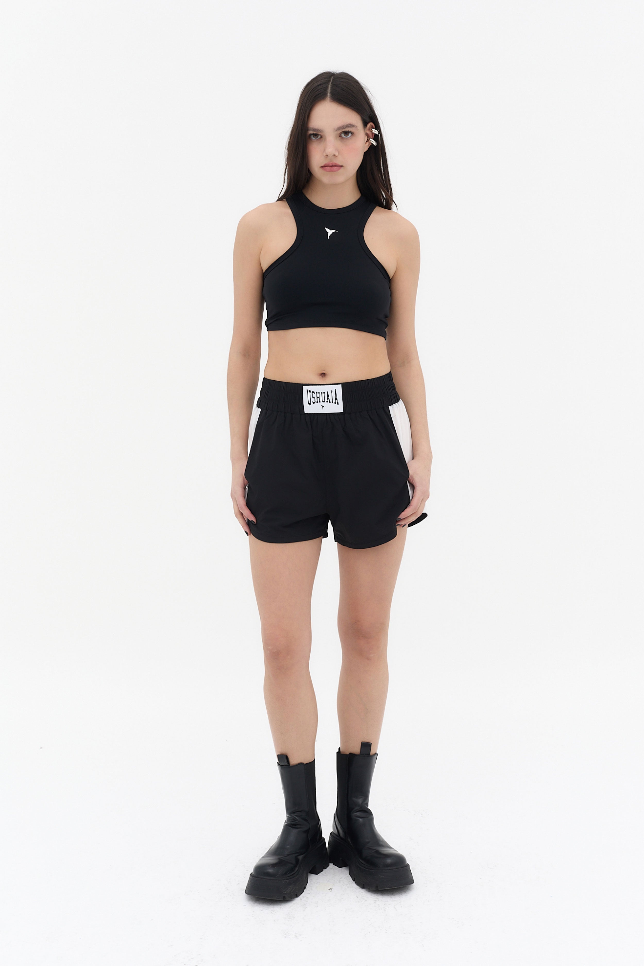 short mujer negro cintura elastica ushuaia
