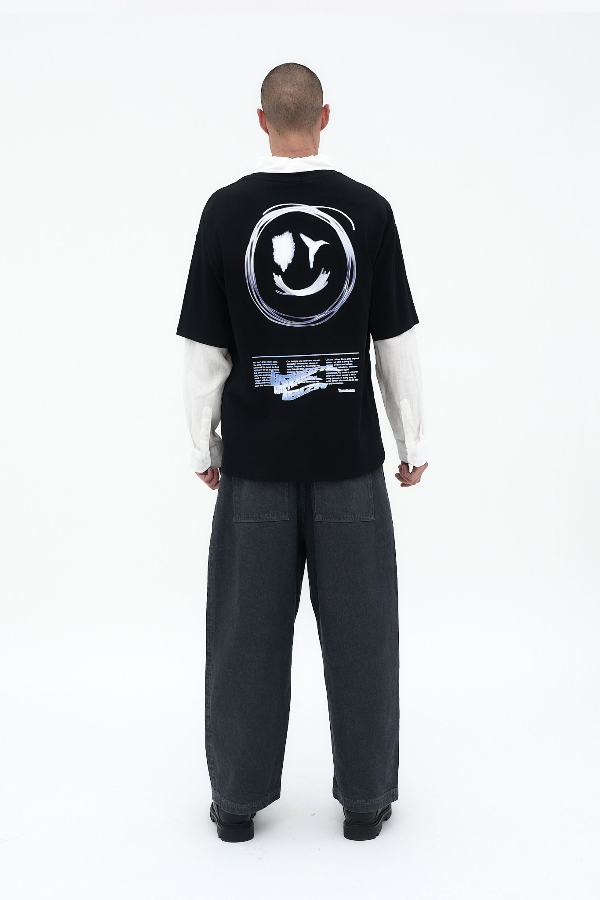 camiseta oversize hombre algodón silicon wash logo ushuaïa
