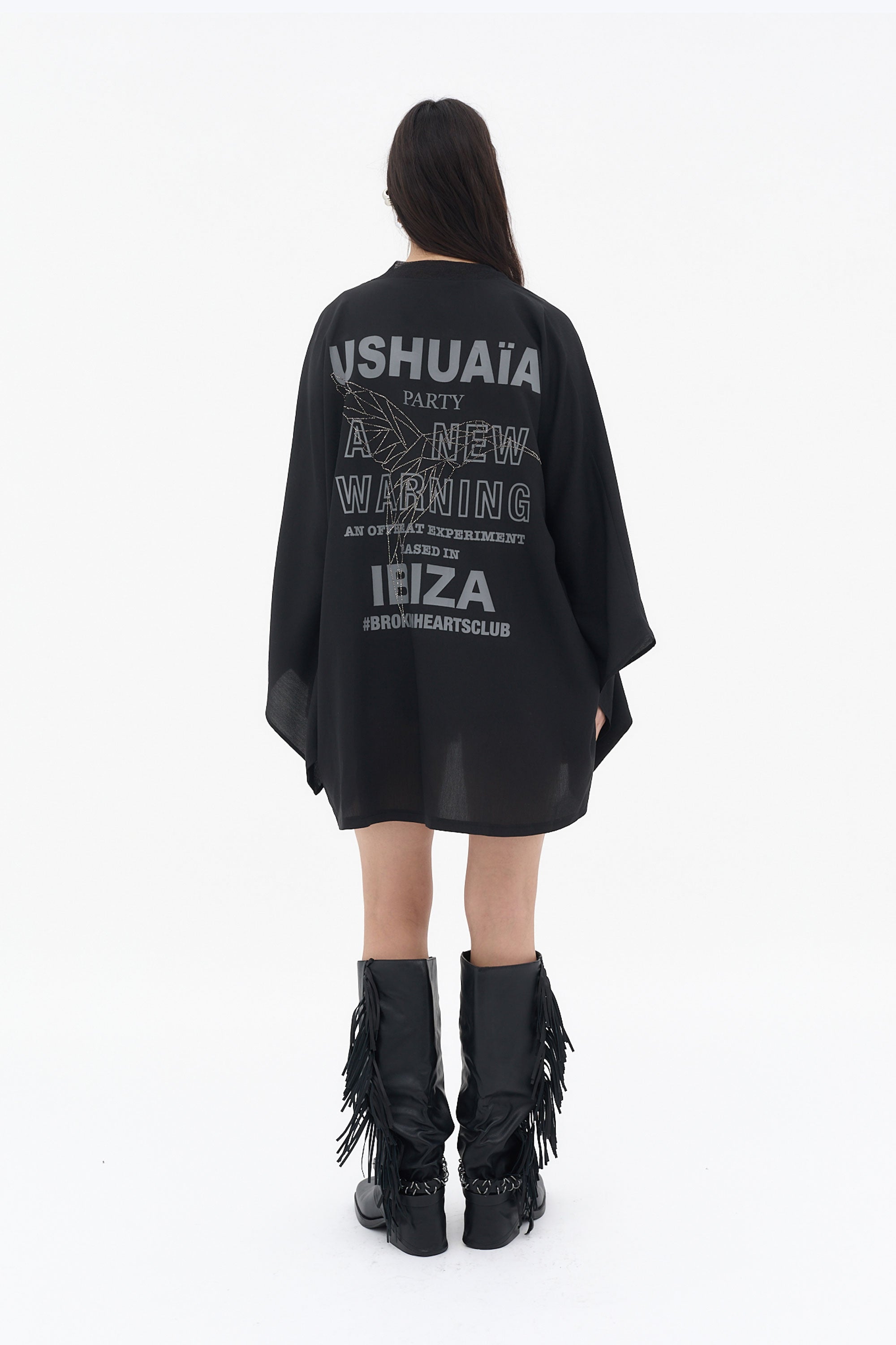 kimono mujer negro manga amplia ushuaia