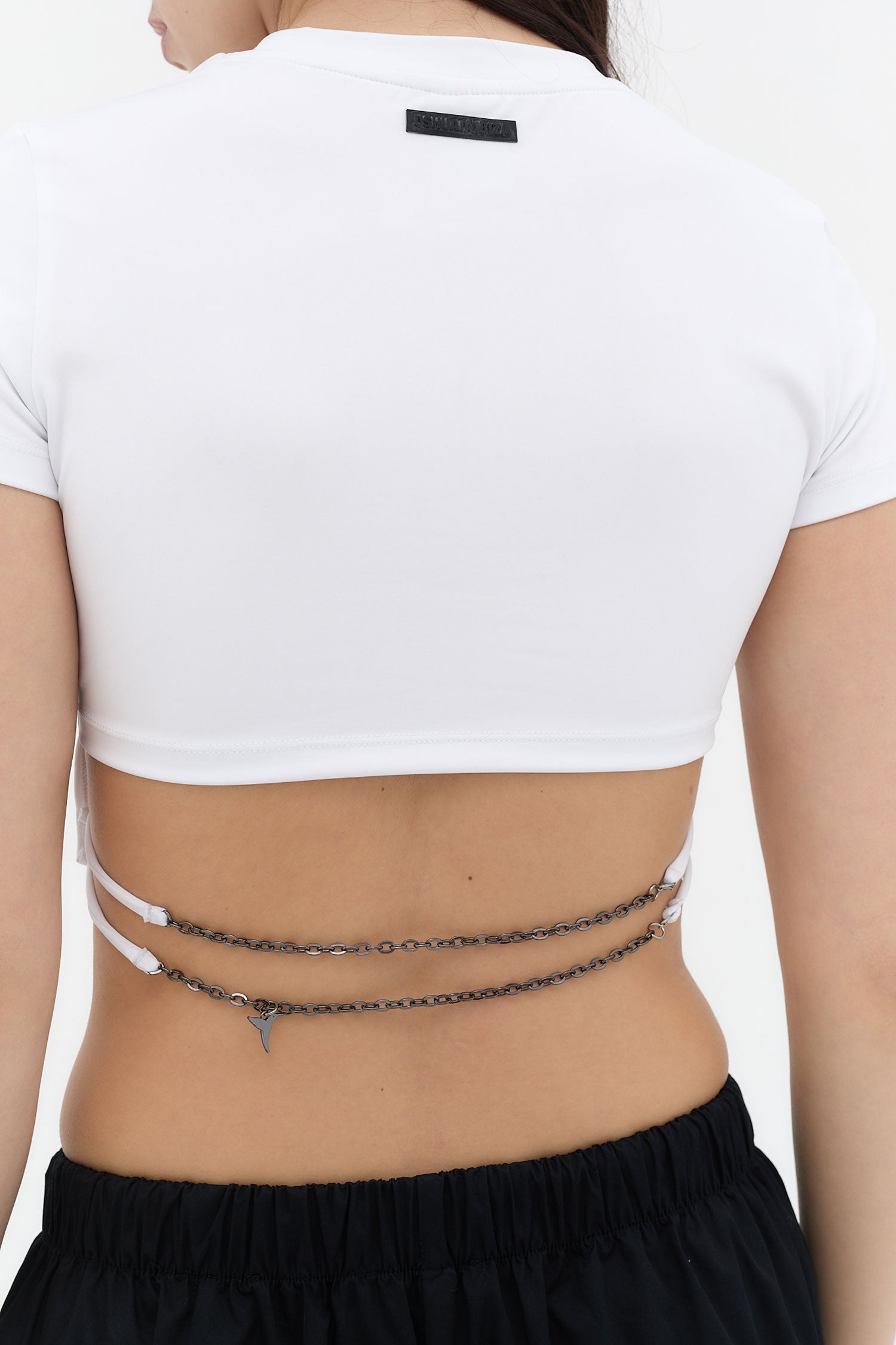 camiseta mujer blanca crop ajustada ushuaia