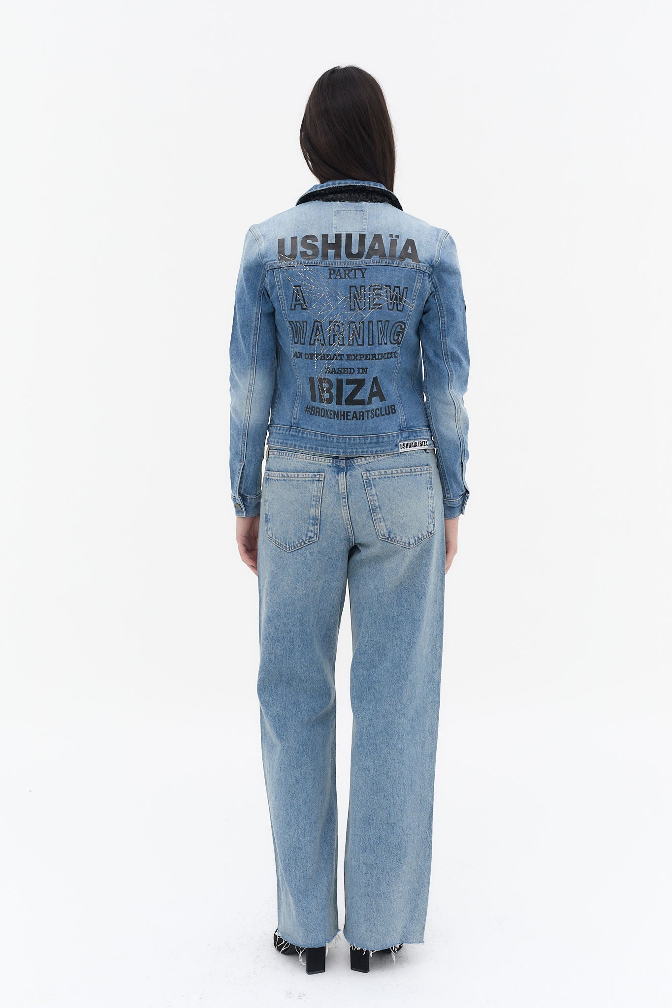 chaqueta denim mujer azul claro botones ushuaia