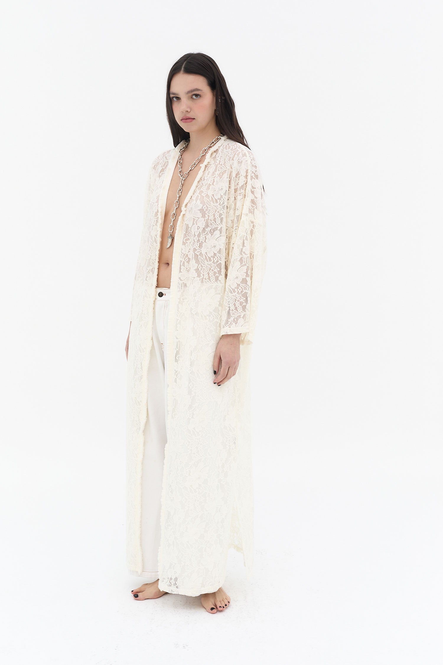 kaftan largo encaje blanco mujer ushuaia