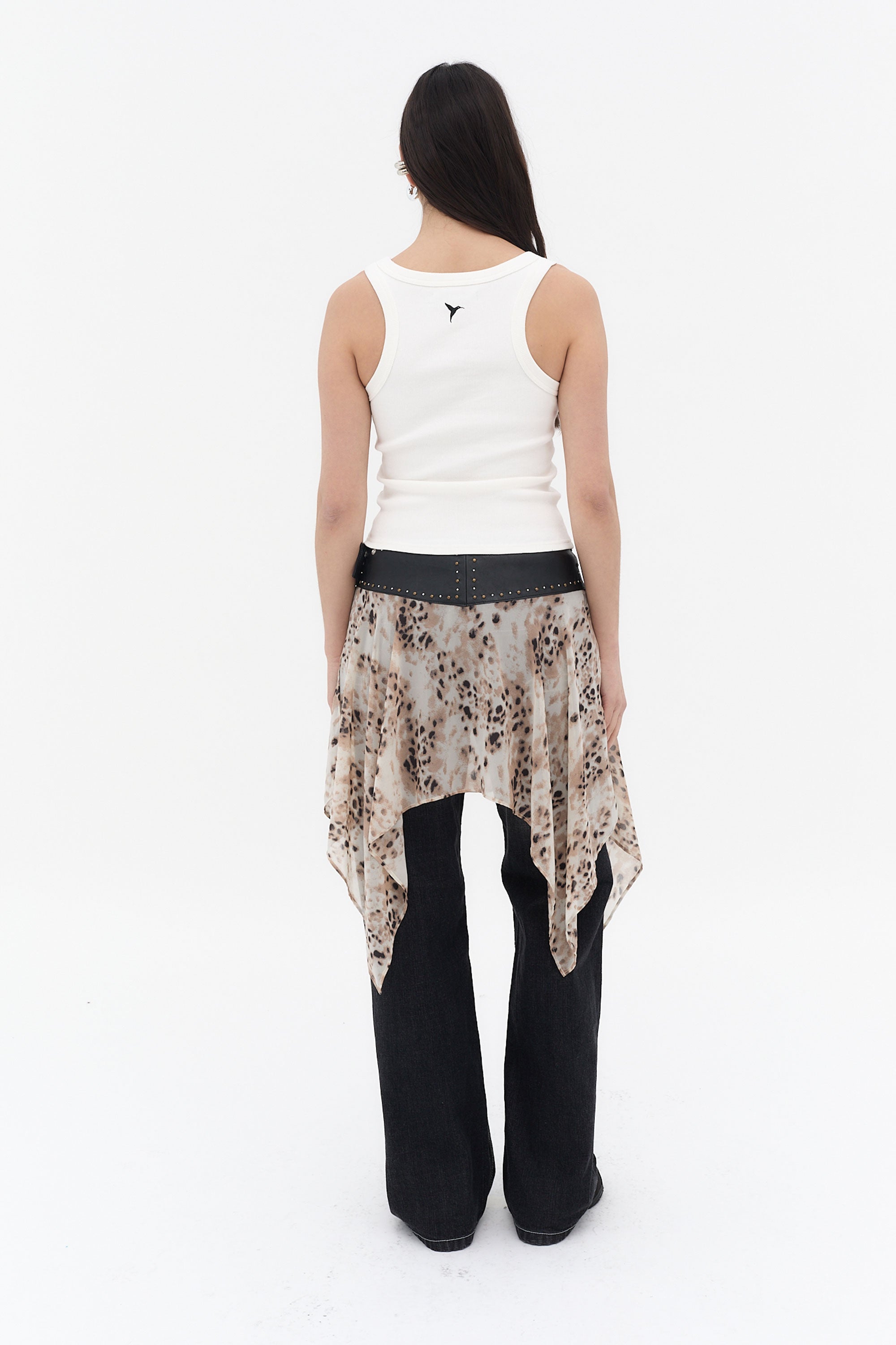 camiseta tirantes mujer blanca canalé logo