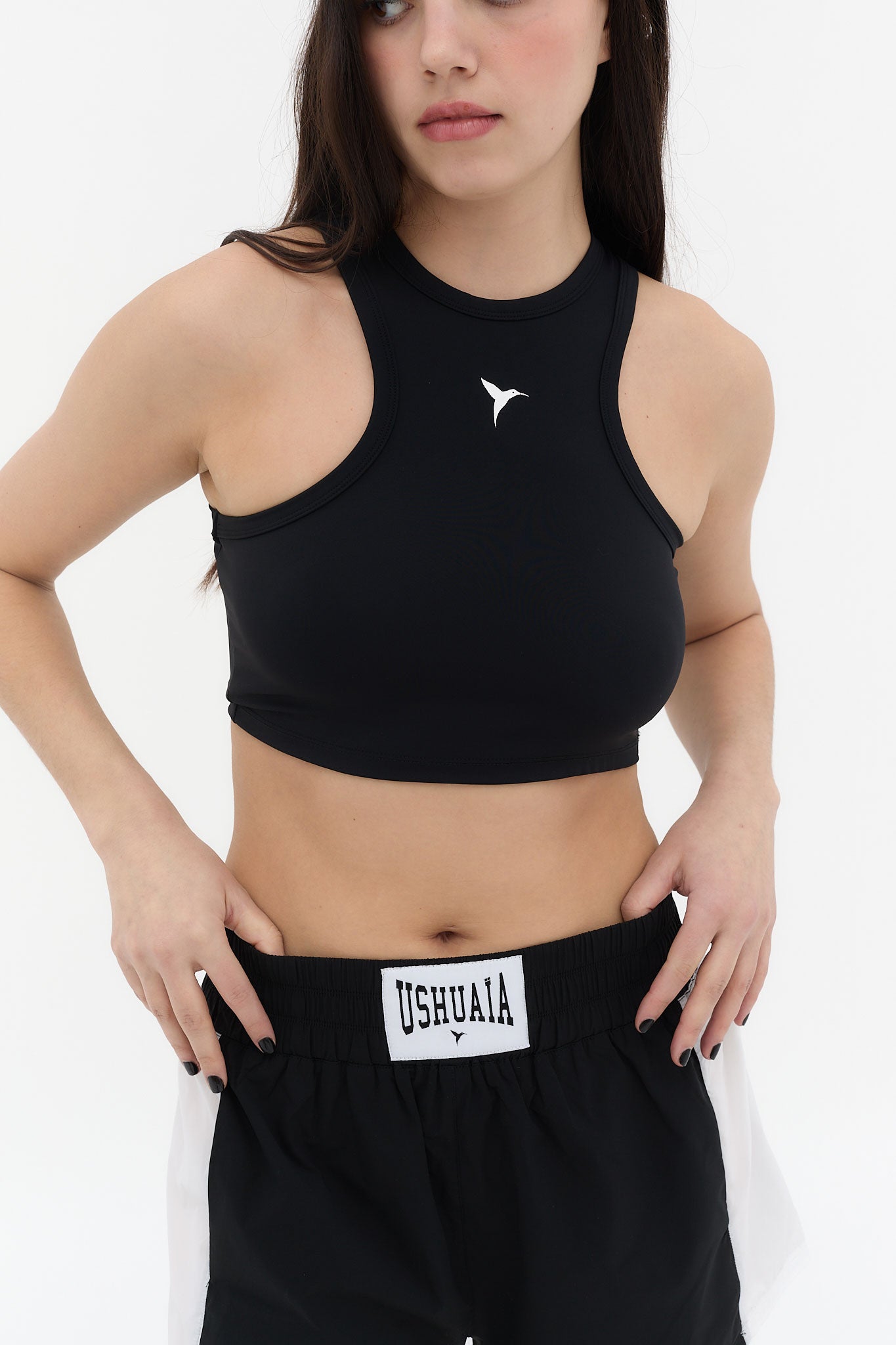 short mujer negro cintura elastica ushuaia